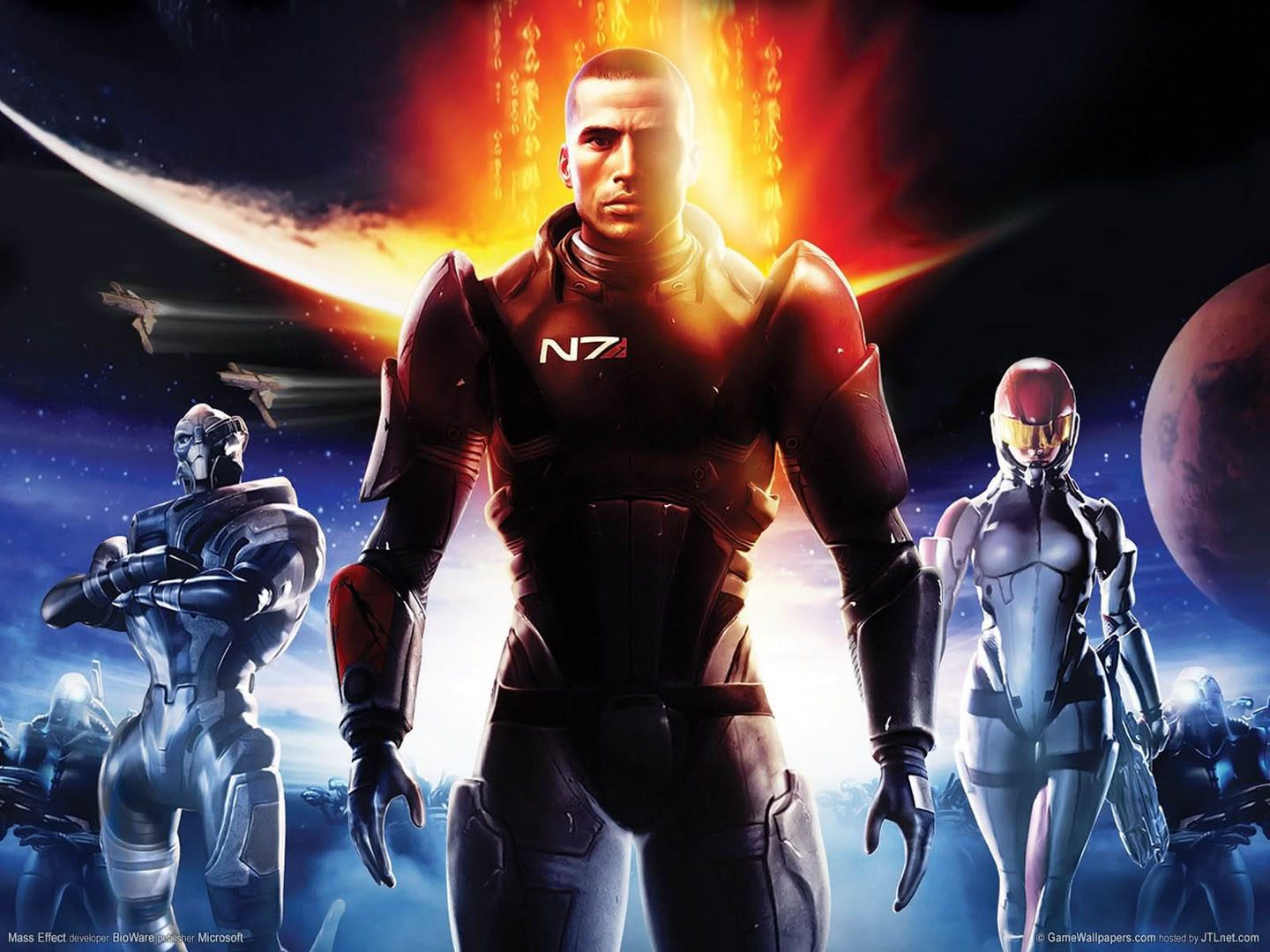Tali Garrus And Commander Shepard Effect 1 Art