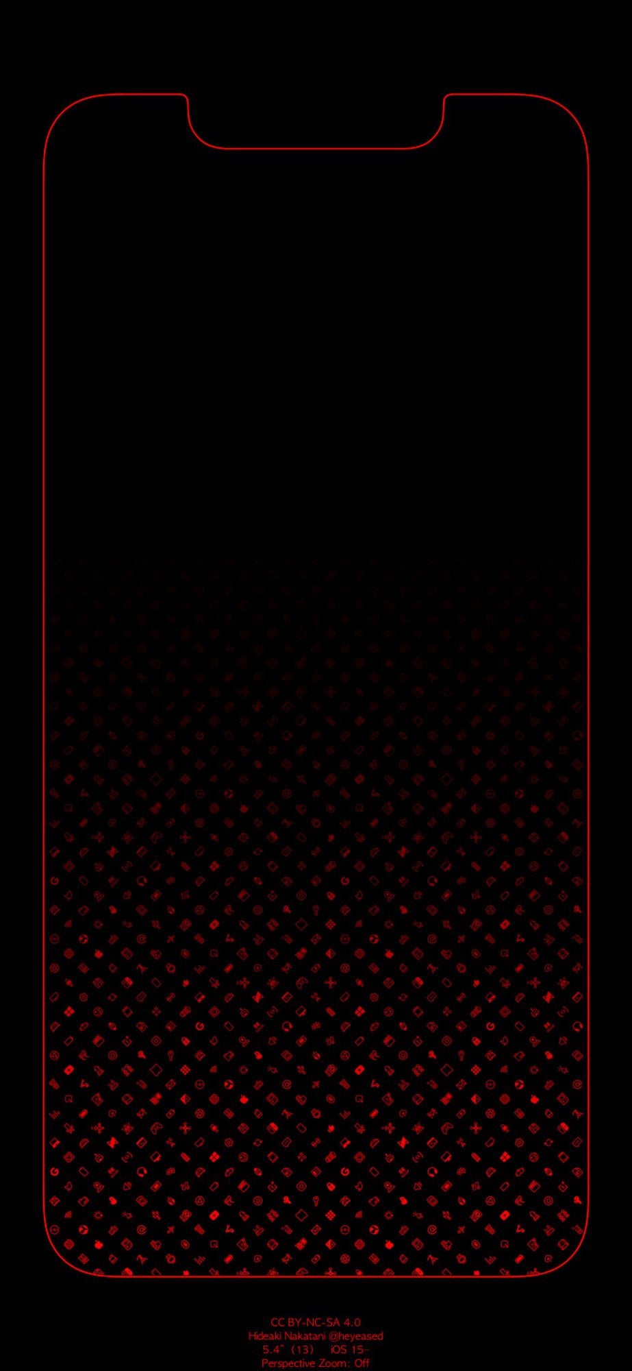 Red border wallpapers for iPhone 13 Mini. Made from MKBHD's red gradient wallpapers and Mysterious iPhone Wallpapers website.
