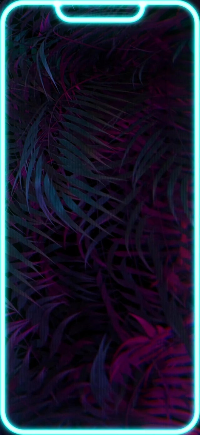 Neon Border Vaporware Outrun Wallpaper For IPhone 13 (fits Notch)