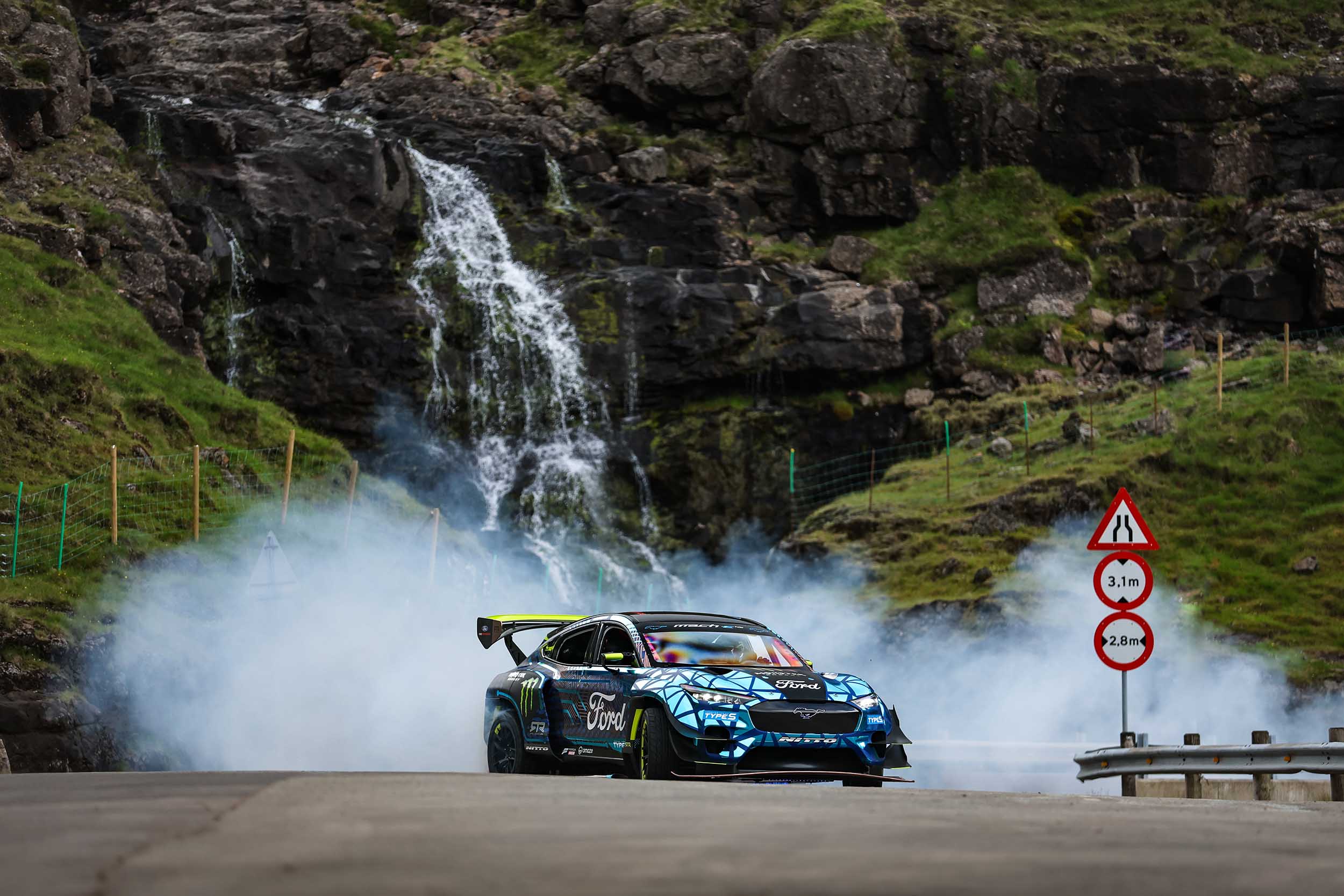 FANTASY ISLAND Vaughn Gittin Jr. Drifts Mustang Mach E 1400 In Paradise