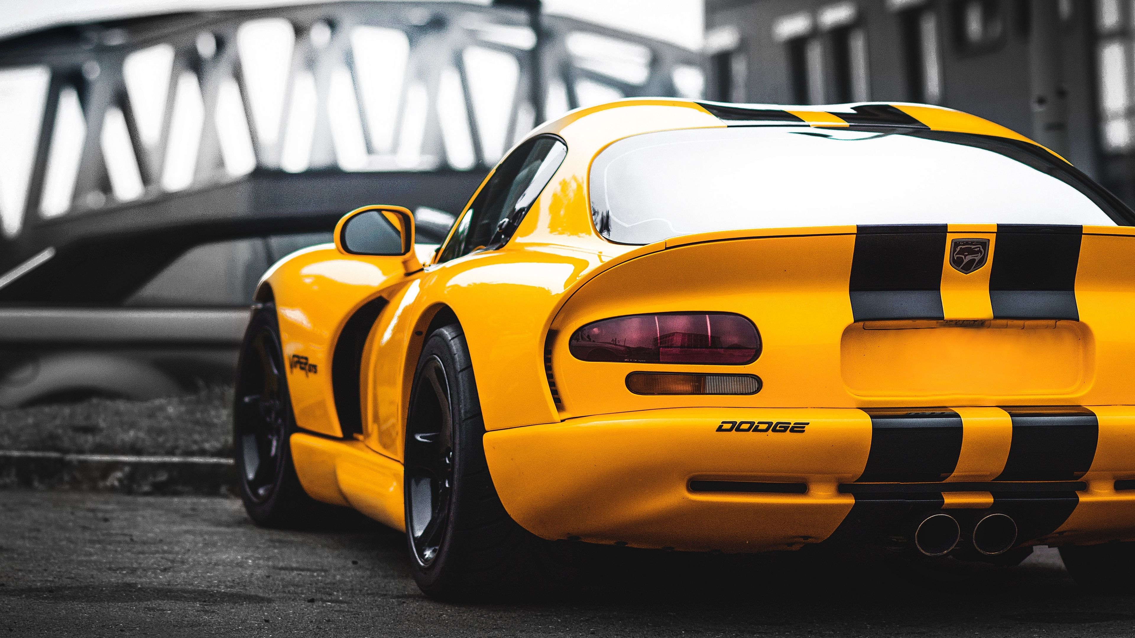 Dodge Viper Rear Yellow Wallpaper, Hd Wallpaper, Dodge Viper Wallpaper, Cars Wallpaper, 4k Wallpaper. Dodge Viper, Sports Car Wallpaper, Viper Car