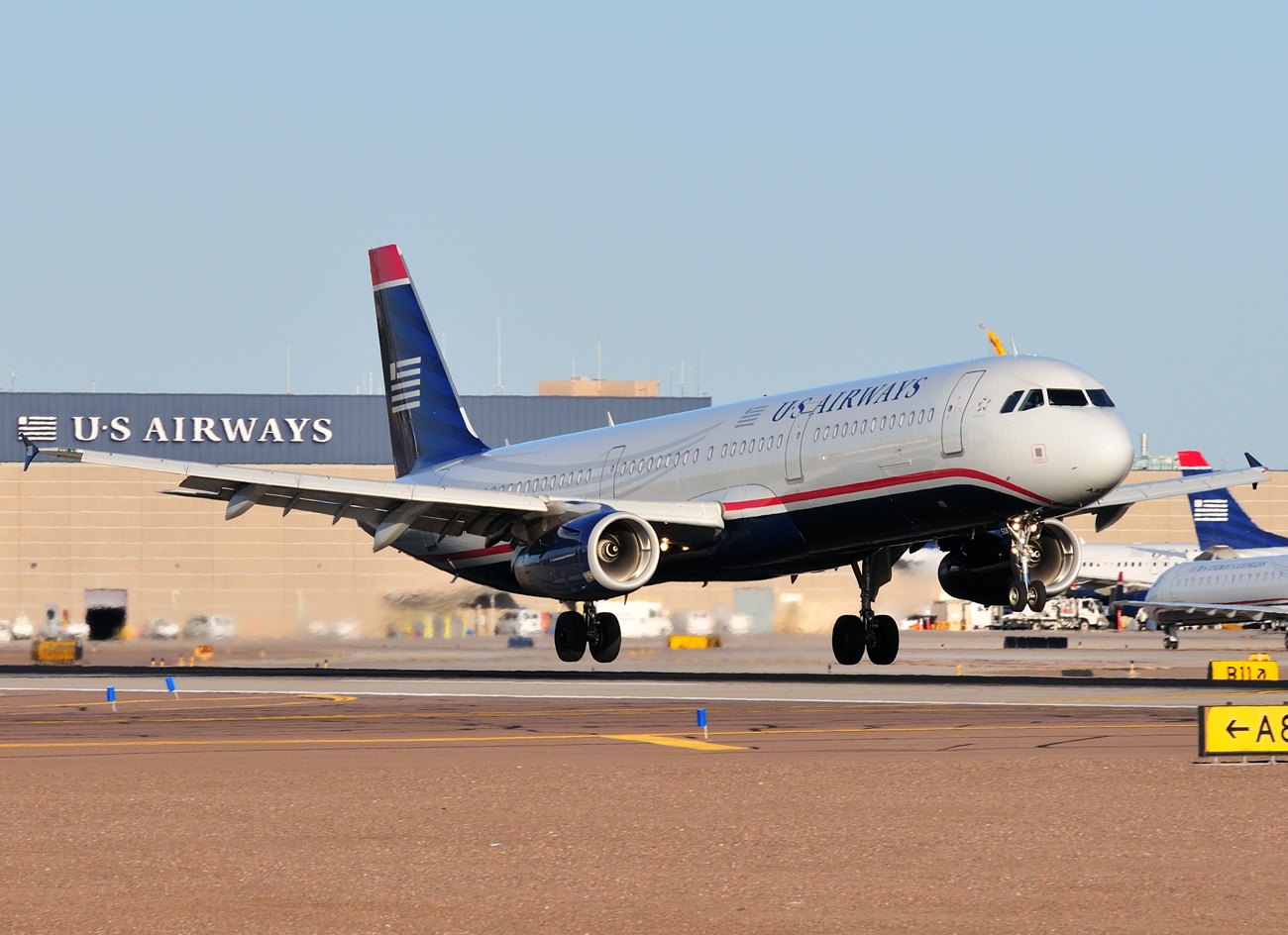 Airbus A321 200 Of US Airways While Rotating Takeoff Aircraft Wallpaper 3355