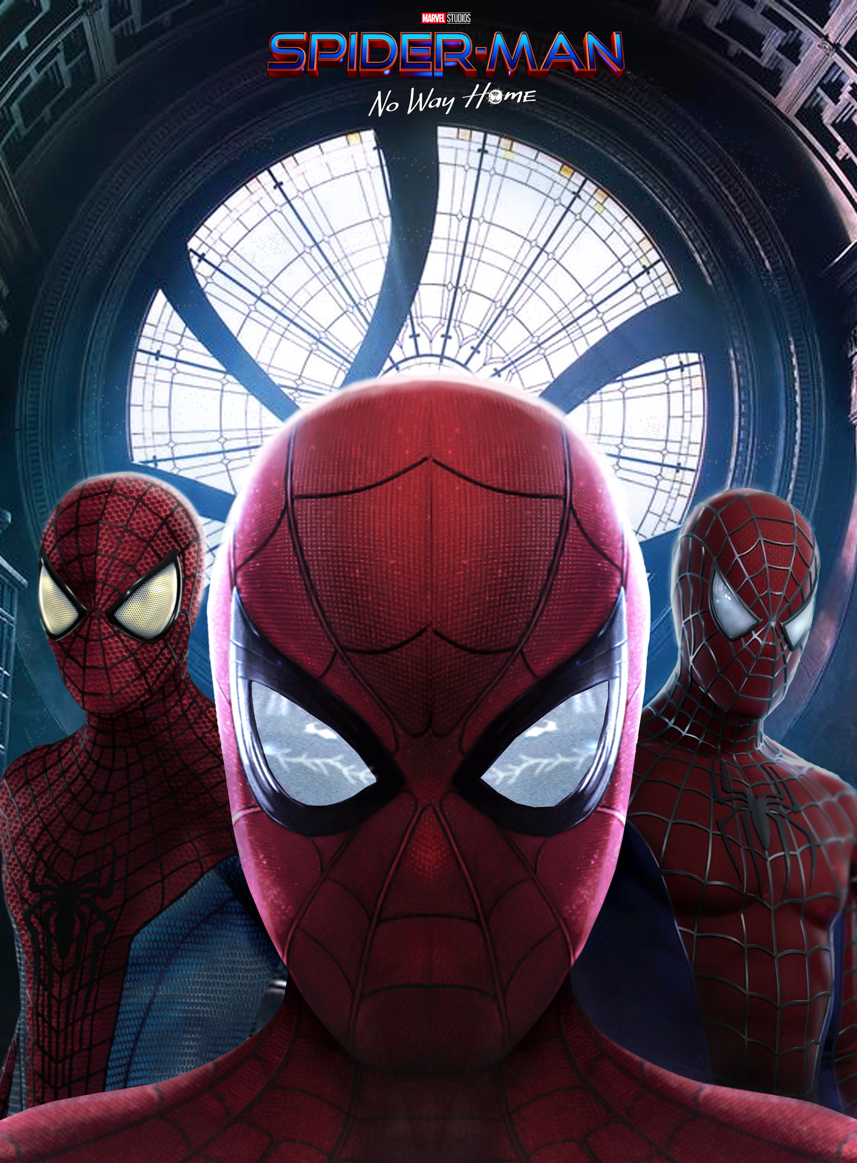 A Simple Concept Poster For Spider Man: No Way Home. I Used High Detailed Image Of Spider Men From Google