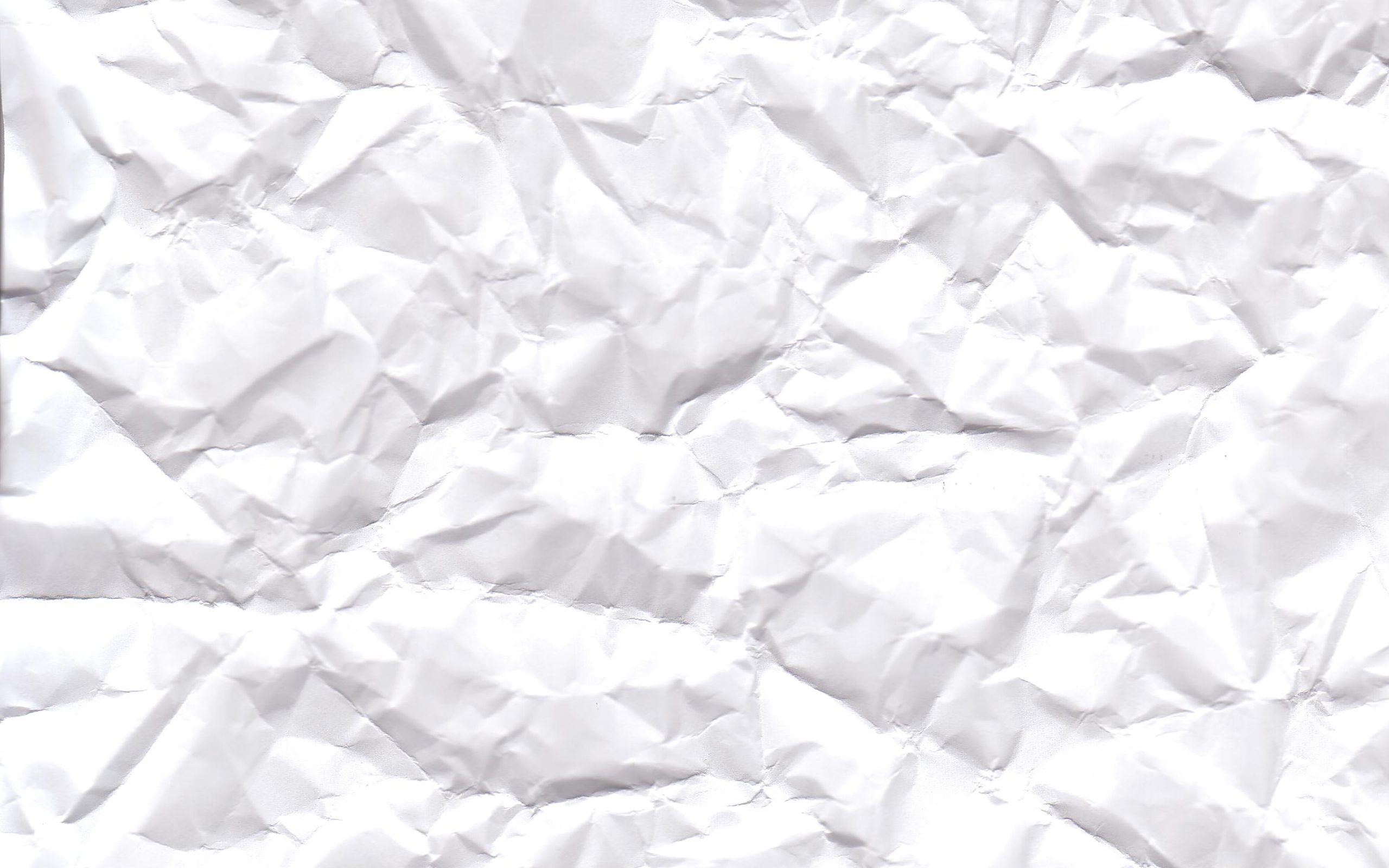 Download wallpaper white crumpled paper texture, white paper background, paper texture, paper for desktop with resolution 2560x1600. High Quality HD picture wallpaper