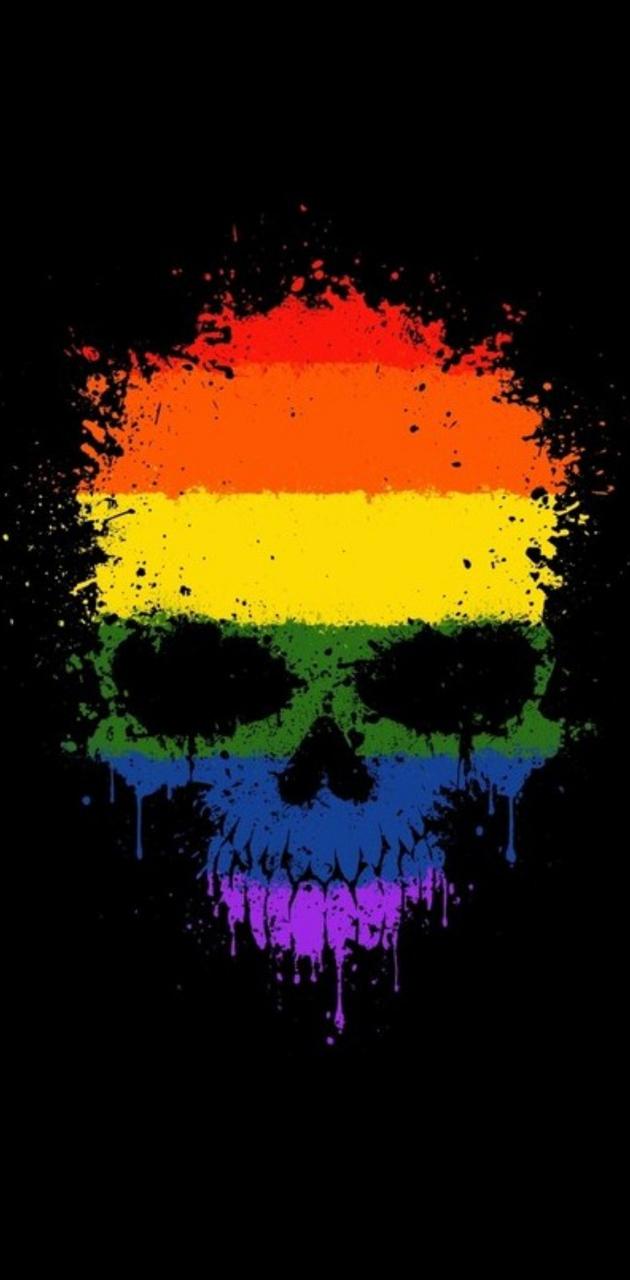 Rainbow Skull wallpaper