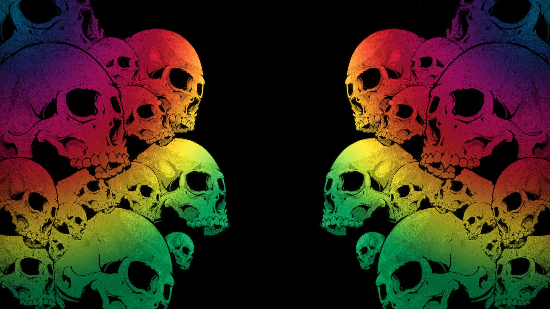Colorful Skull Background wallpaperx1080