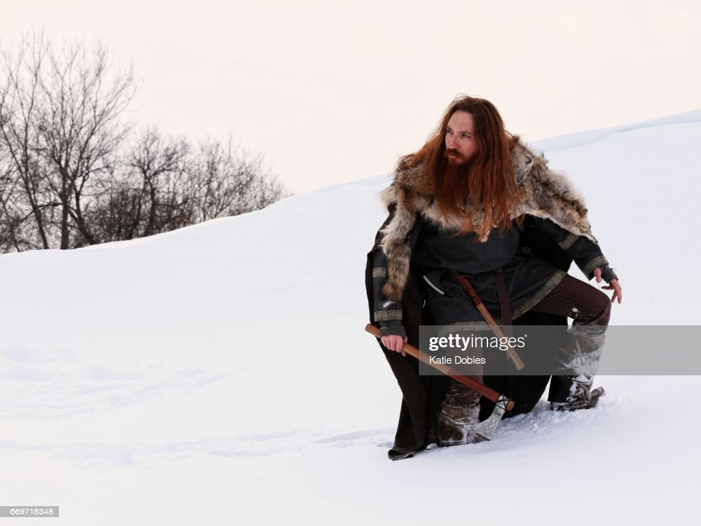 Medieval Winter Snow Viking Warrior Guard Authentic Costume Animal Pelt High Res