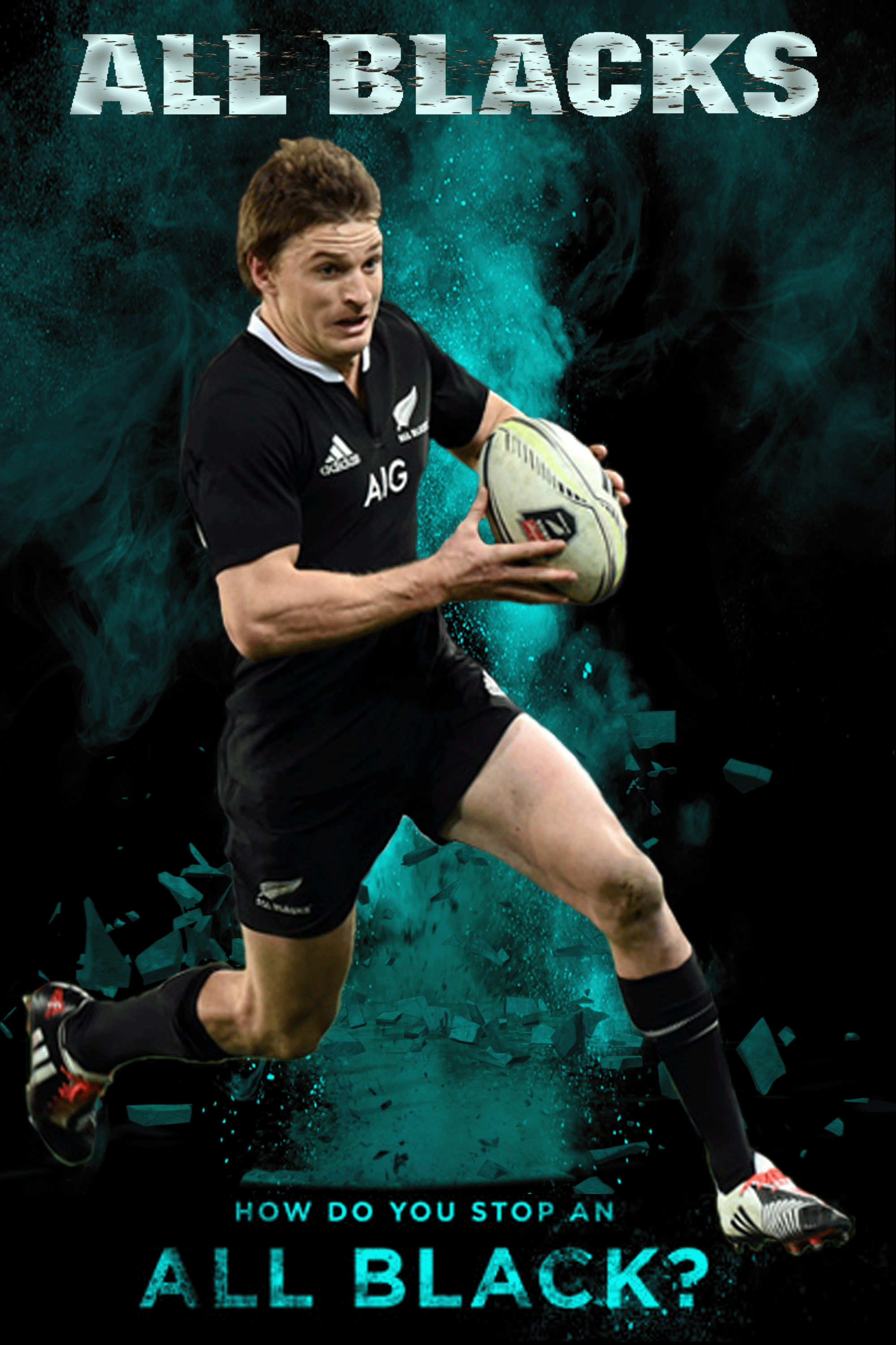 Beauden Barrett Do You Stop an All Black? Series completed by Gordon Tunstall using Adobe Photohop. All blacks rugby team, All blacks rugby, All blacks