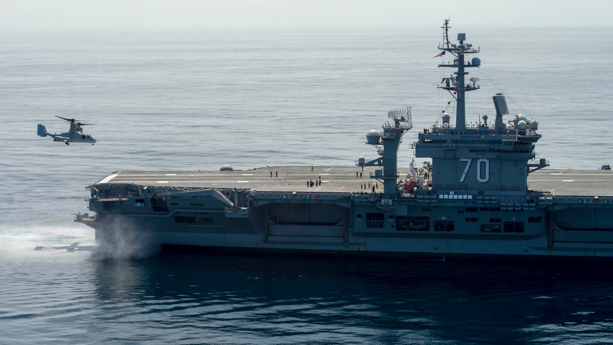 USS Carl Vinson Conducts V 22 Operations For Familiarization