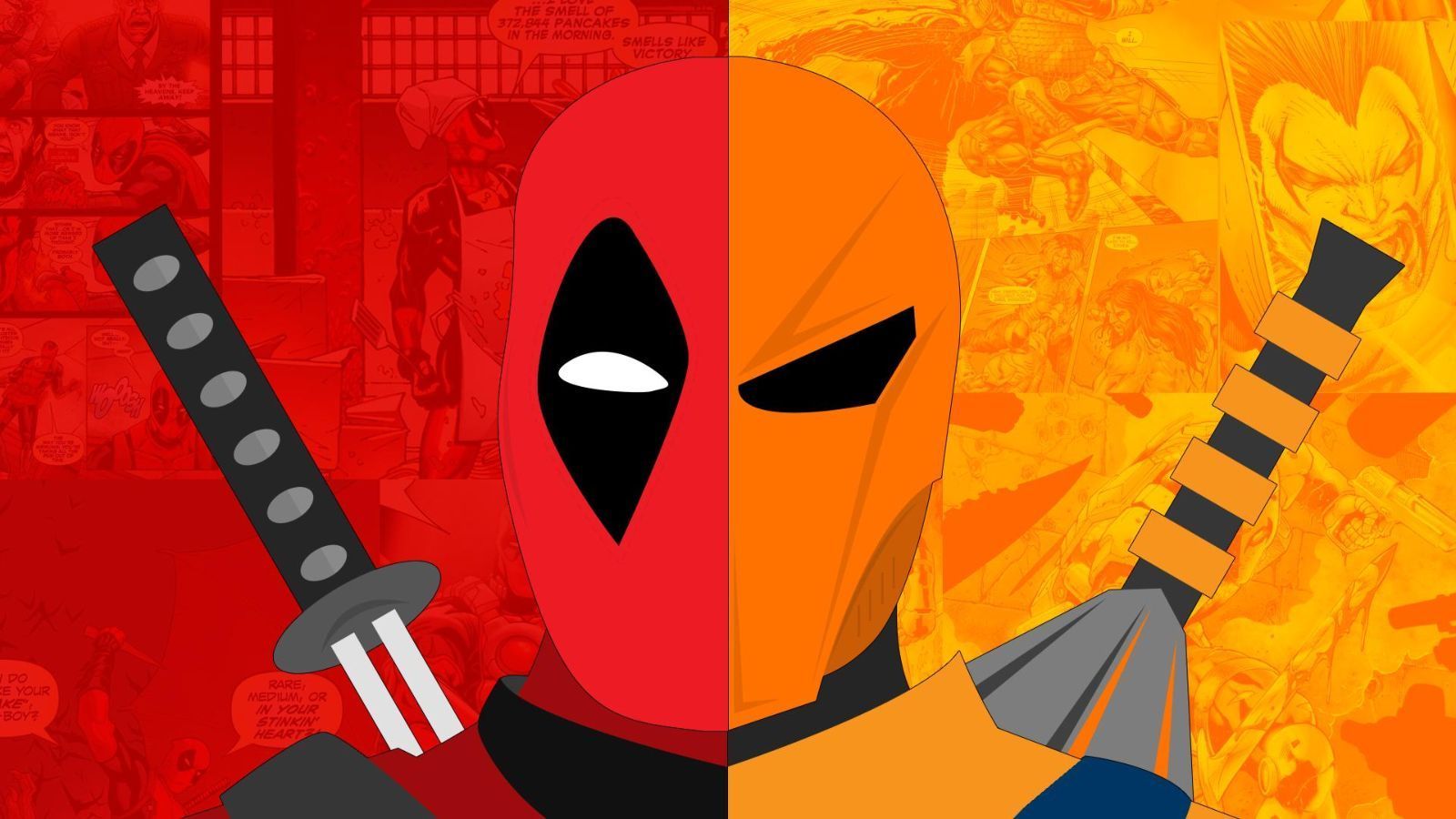 Deathstroke vs Deadpool Logo Wallpaper Free Deathstroke vs Deadpool Logo Background