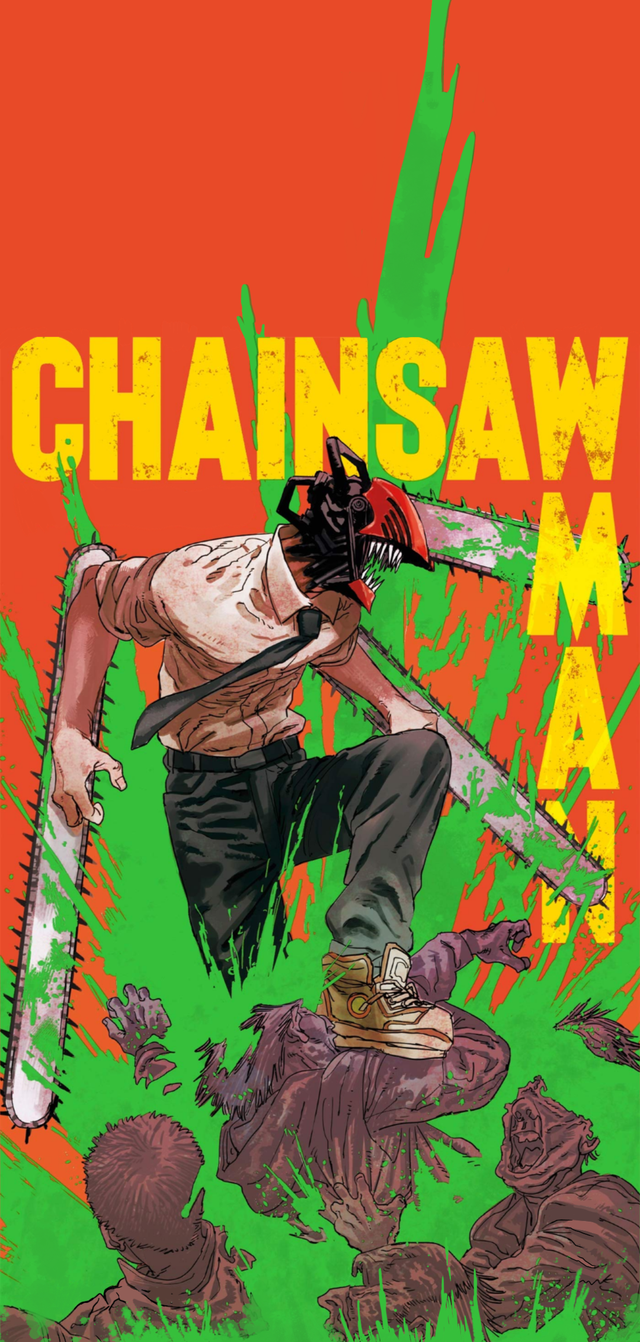 Reddit needed a new phone wallpaper so I made one. Chainsaw, Cool anime wallpaper, Man wallpaper