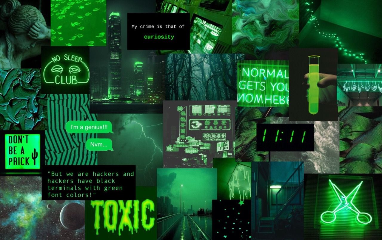 Green Collage Wallpaper Free Green Collage Background