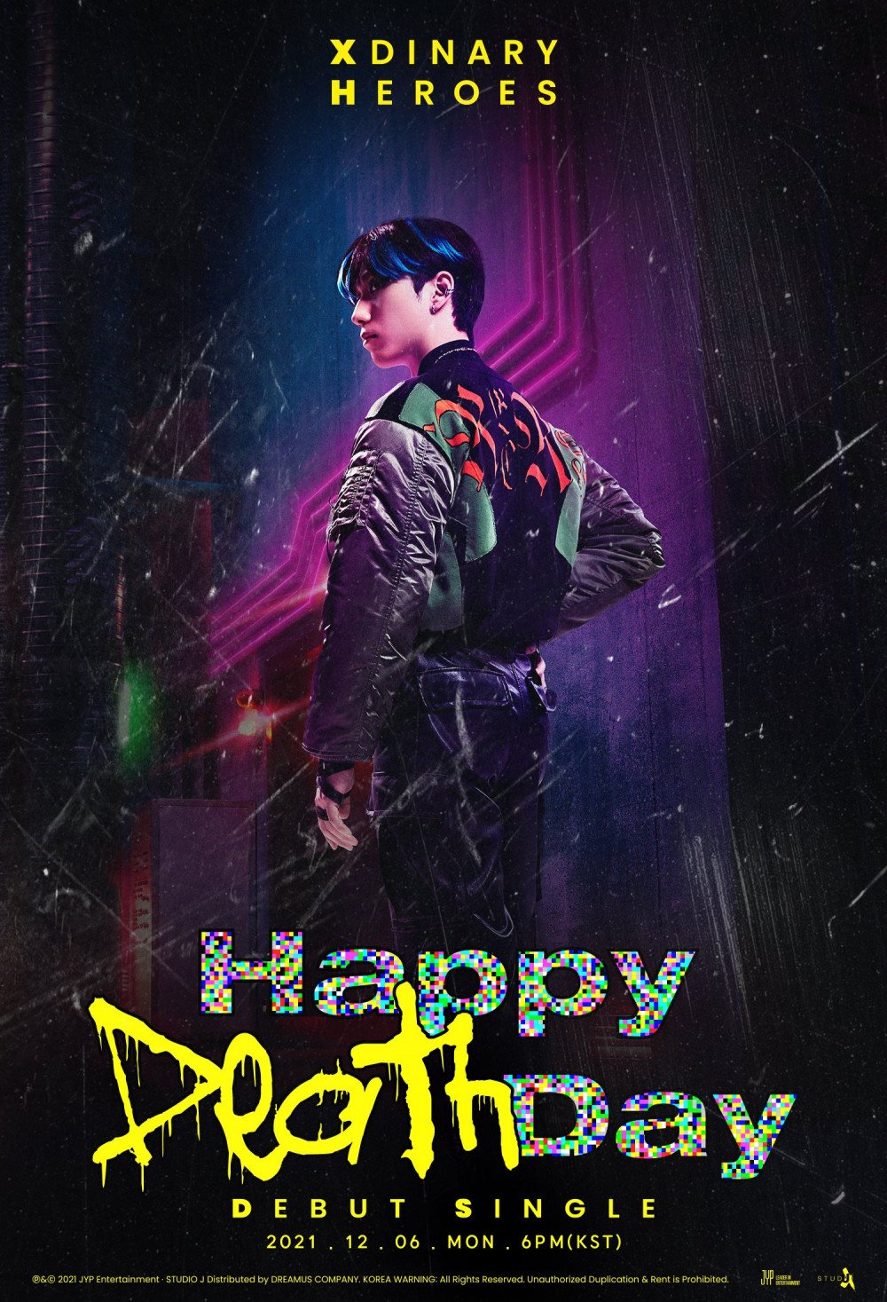 Xdinary Heroes' Gunil shows a dark edgy style in 'Happy Death Day' concept photo