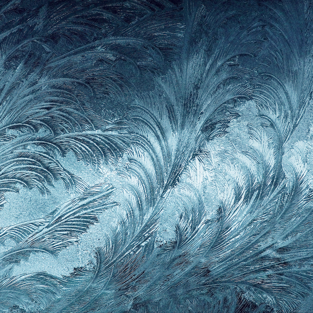 Winter Snow Window Cold Pattern Blue Wallpaper
