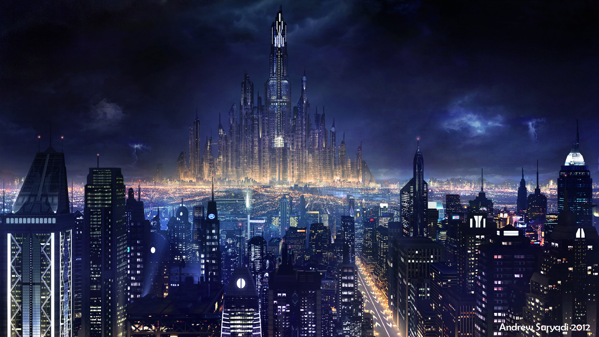 Dark City Matte Painting, Andrew Suryadi