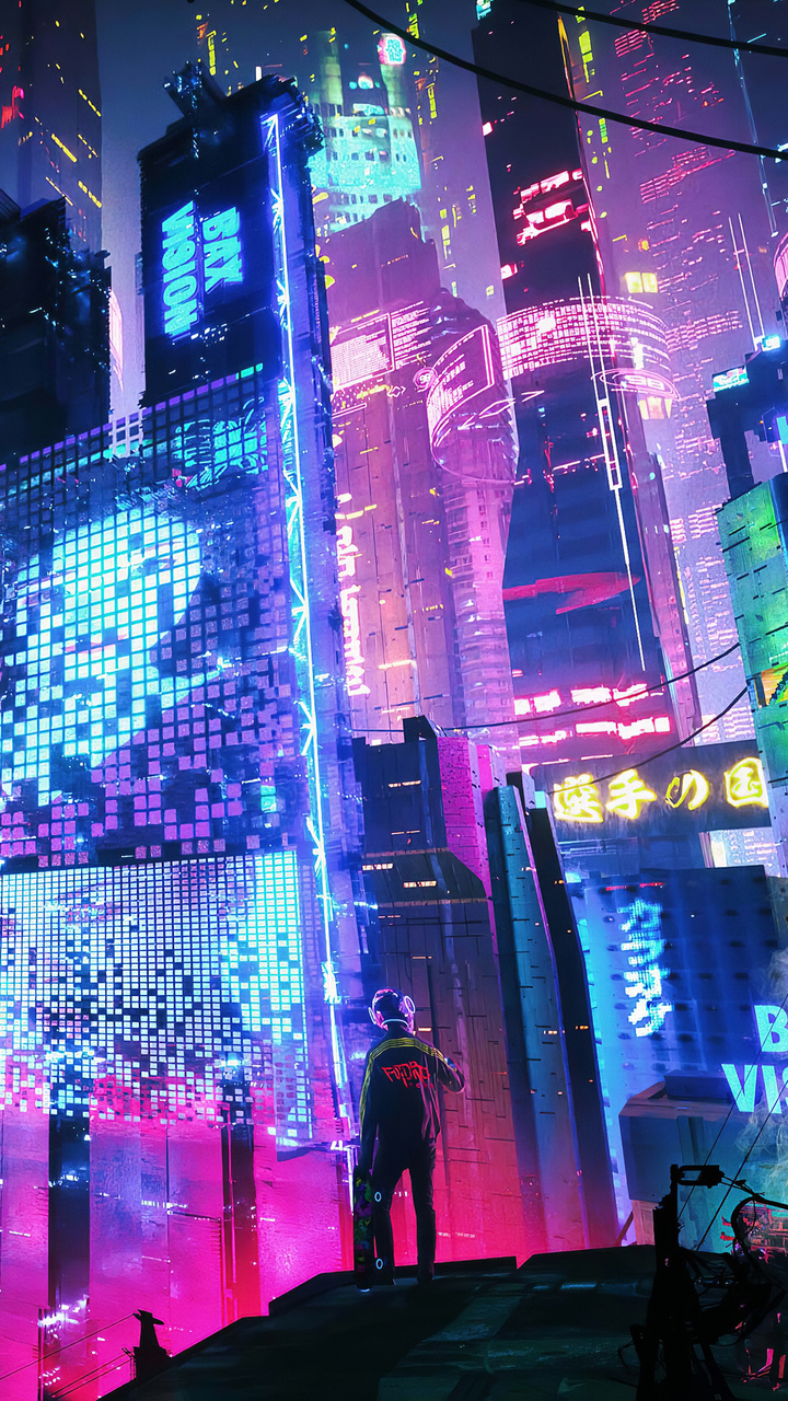 Colorful Neon City 4k Moto G, X Xperia Z Z3 Compact, Galaxy S Note II, Nexus HD 4k Wallpaper, Image, Background, Photo and Picture