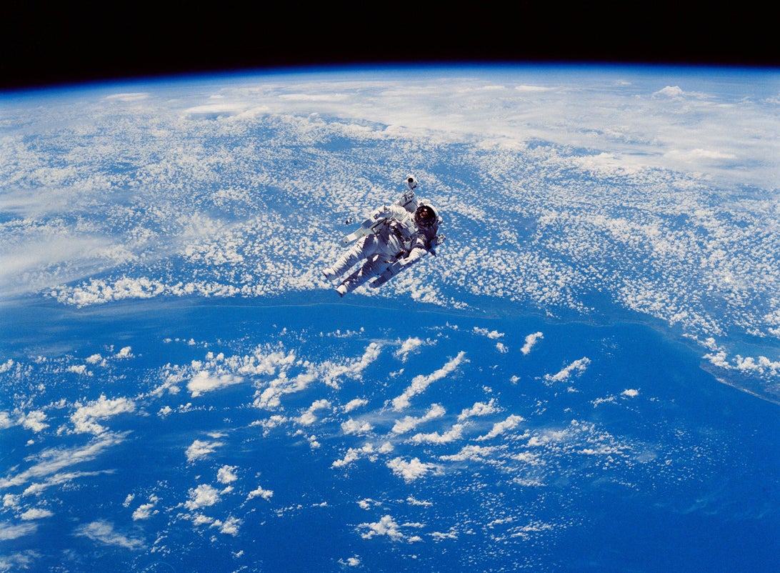 breathtaking image of NASA astronauts floating in space