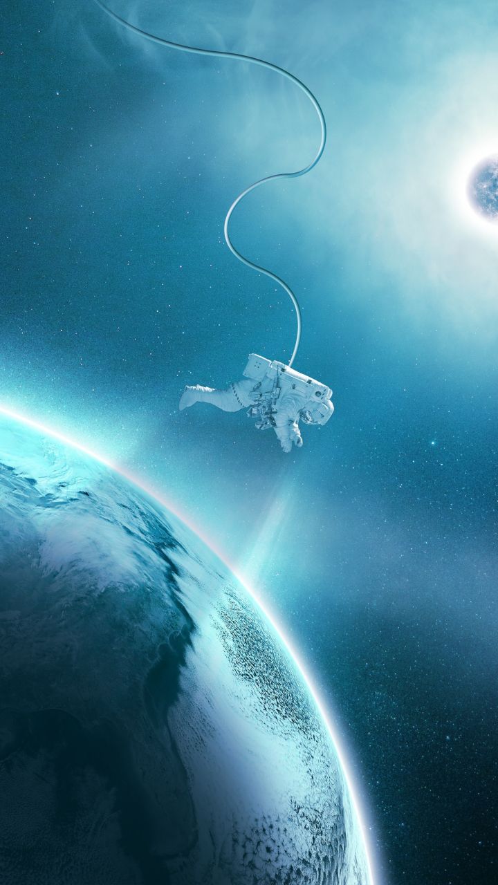Astronaut, earth, space, planet, space walk, 720x1280 wallpaper. Space art, Wallpaper, Earth from space