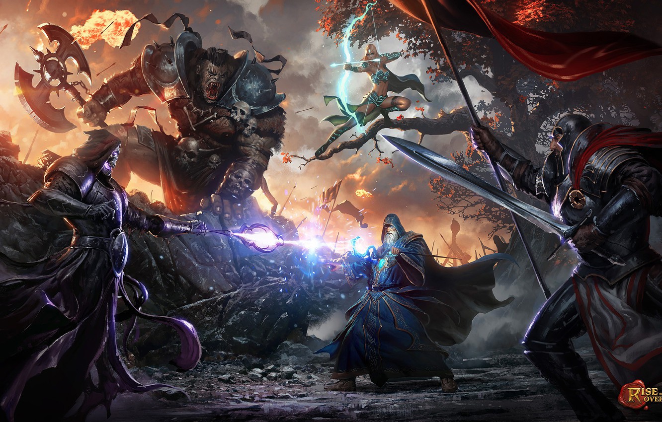 Wallpaper magic, the game, battle, fantasy, heroes, Greg Rutkowski, Rise of the Overlords image for desktop, section игры