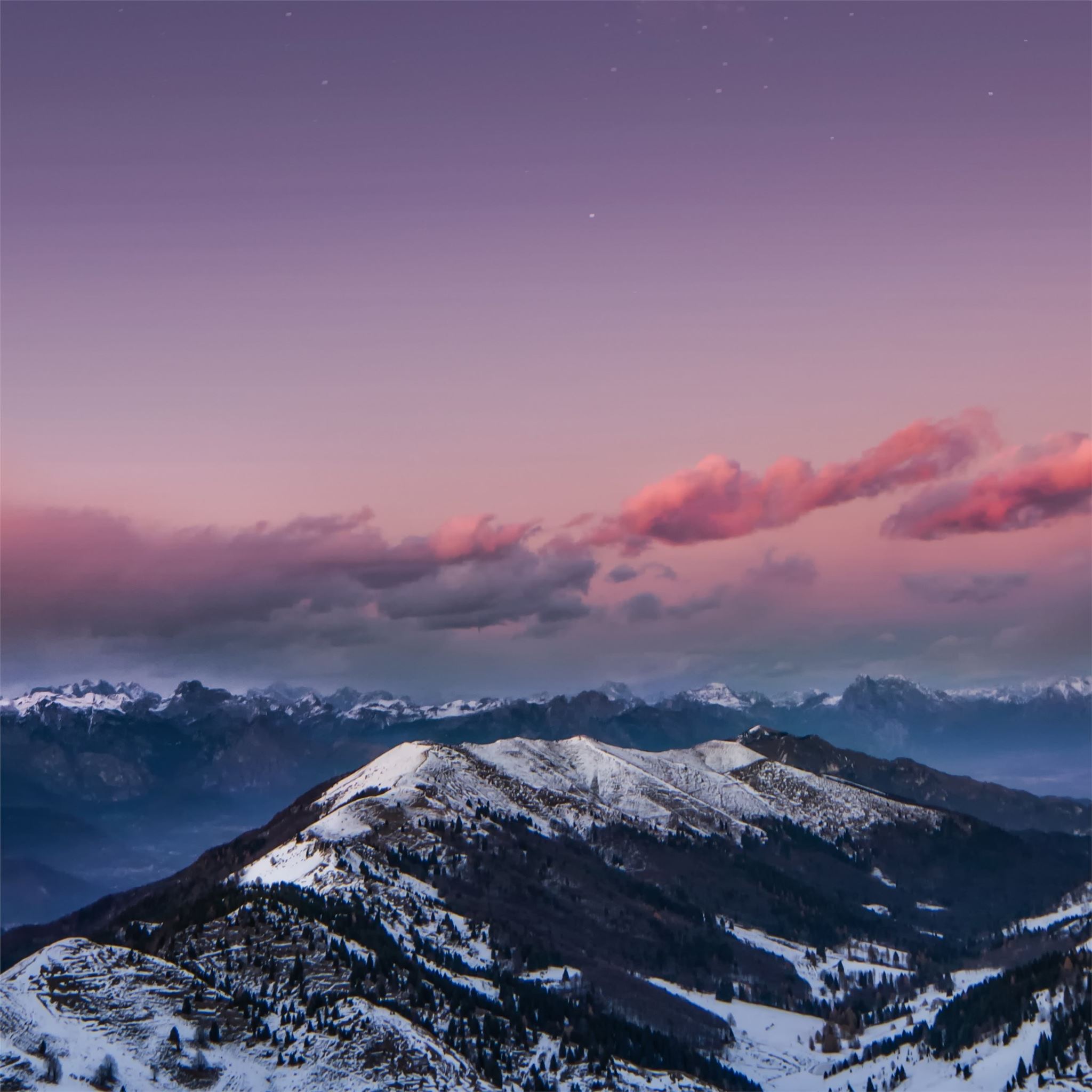 mountains starry sky night snow dolomites italy 4k iPad Pro Wallpaper Free Download