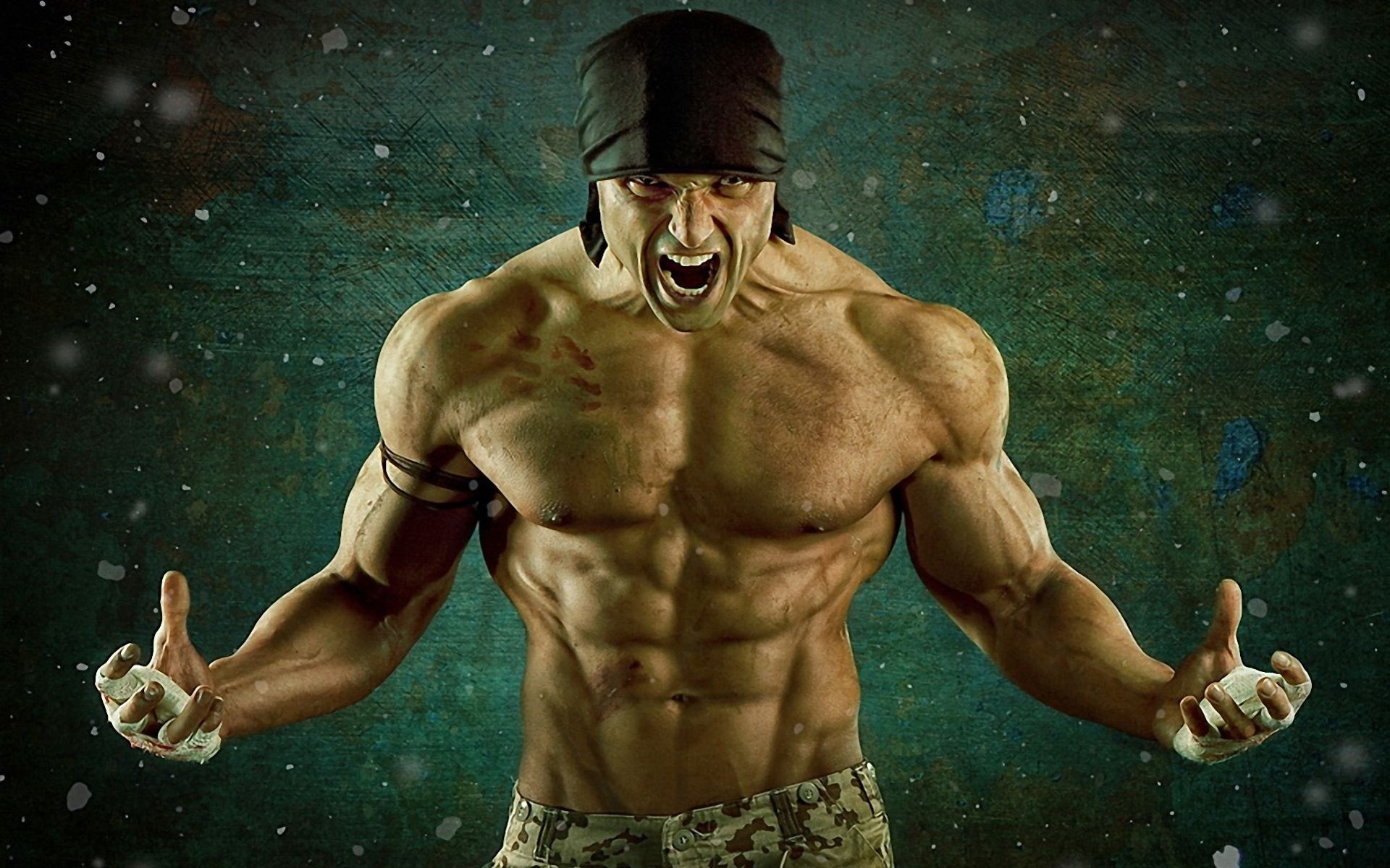 Anger Bodybuilder CGi Men Render Muscles Open Mouth People Wallpapers.
