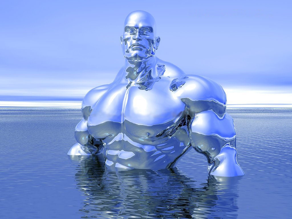 Silver Muscle Man Wallpaper
