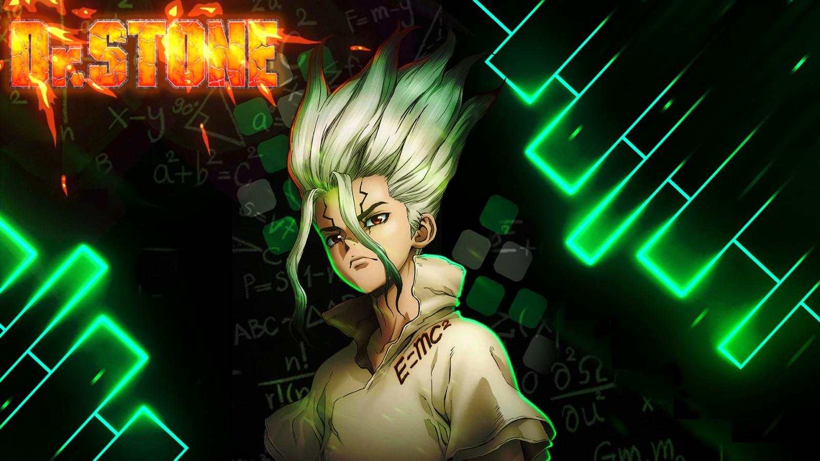 Green Hair Dr. Stone HD Anime Boy Wallpaper