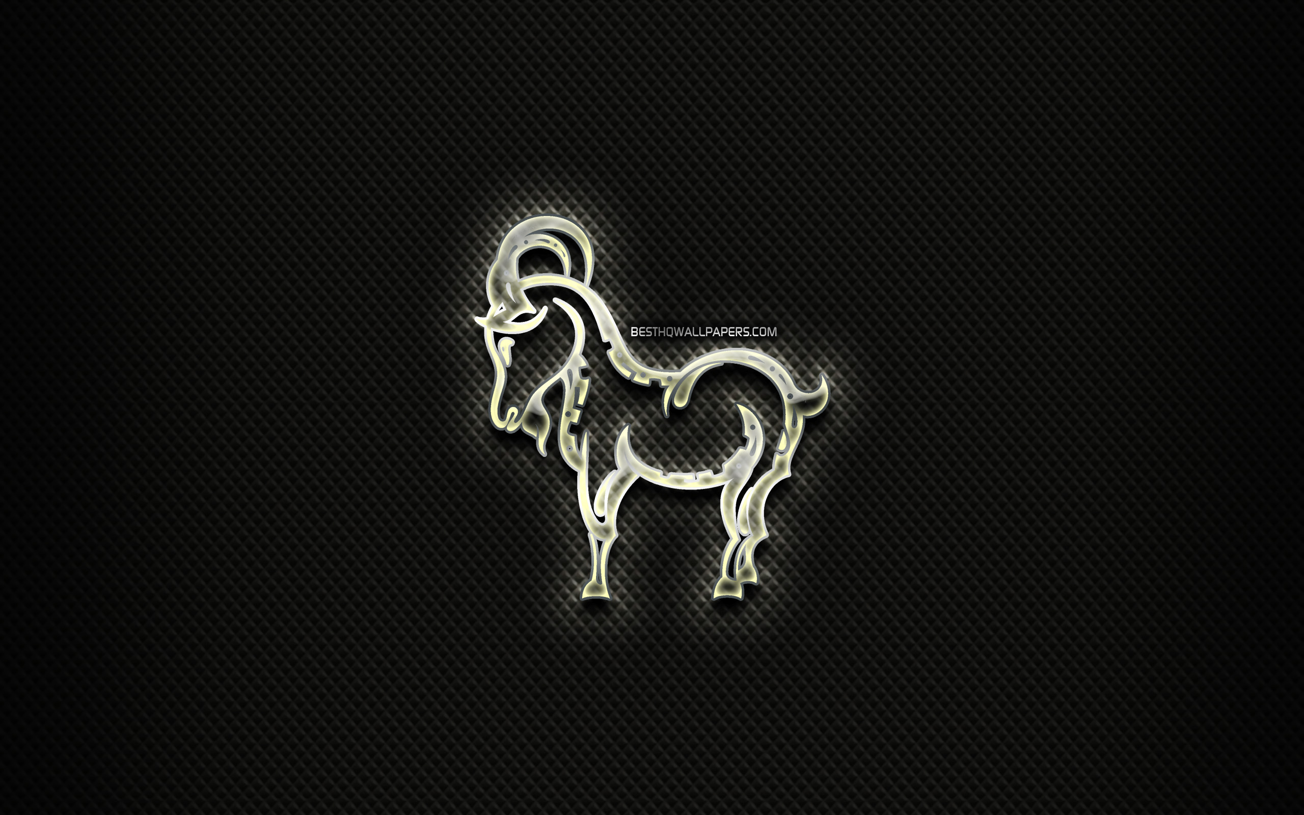 Download wallpaper Goat glass sign, chinese zodiac, black abstact background, Chinese calendar, artwork, Goat zodiac sign, animals signs, Goat, Chinese Zodiac Signs, creative, Goat zodiac for desktop with resolution 2560x1600. High Quality