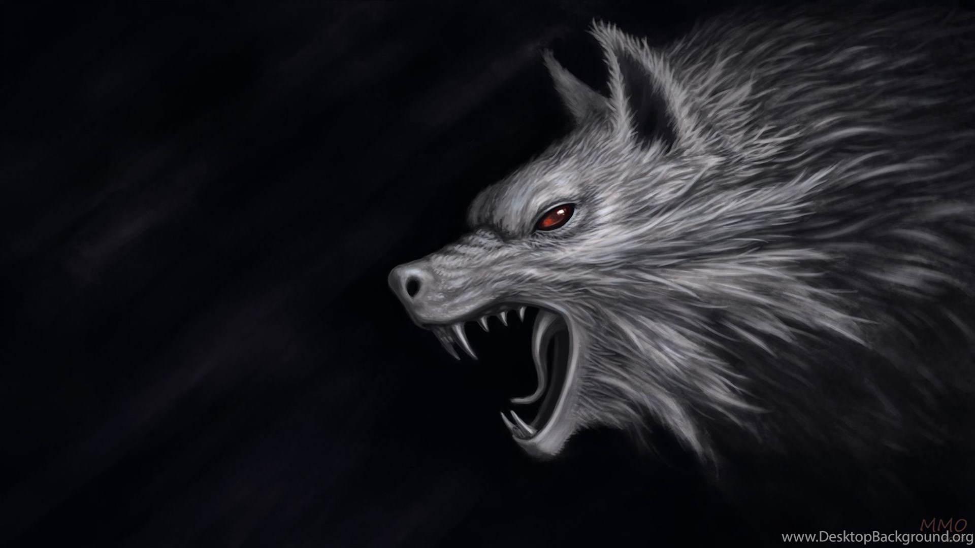 Monsters Wolves Head Fantasy Wolf Dark Wallpaper Desktop Background