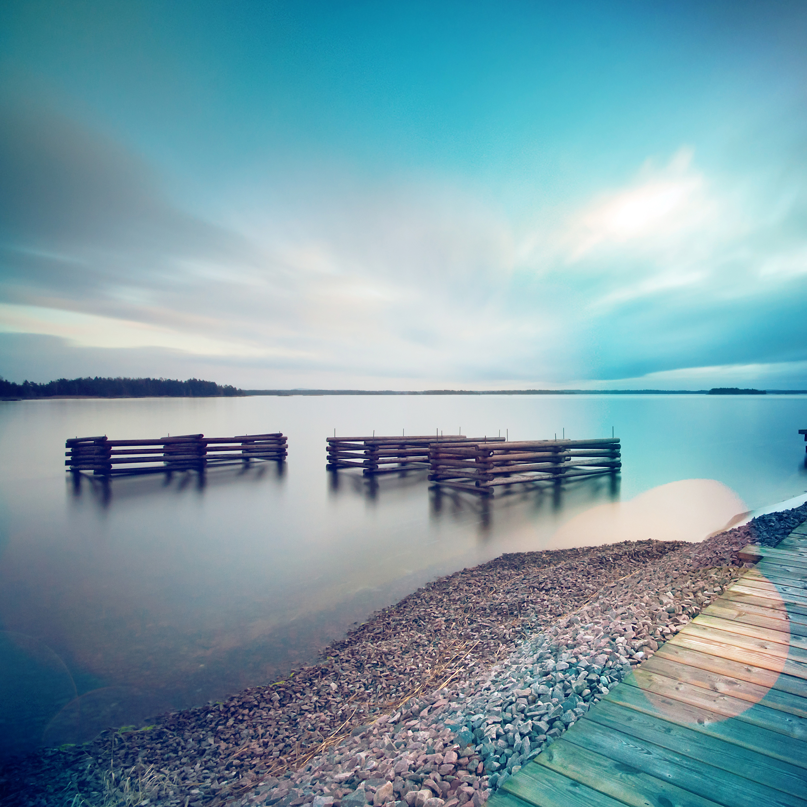 Android wallpaper. lake calm nature beautiful sea water blue flare