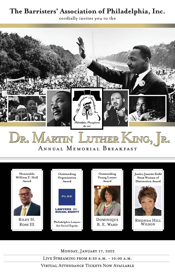 2022 Dr. Martin Luther King, Jr. Annual Memorial Virtual Breakfast Tickets, Mon, Jan 17, 2022 at 8:30 AM