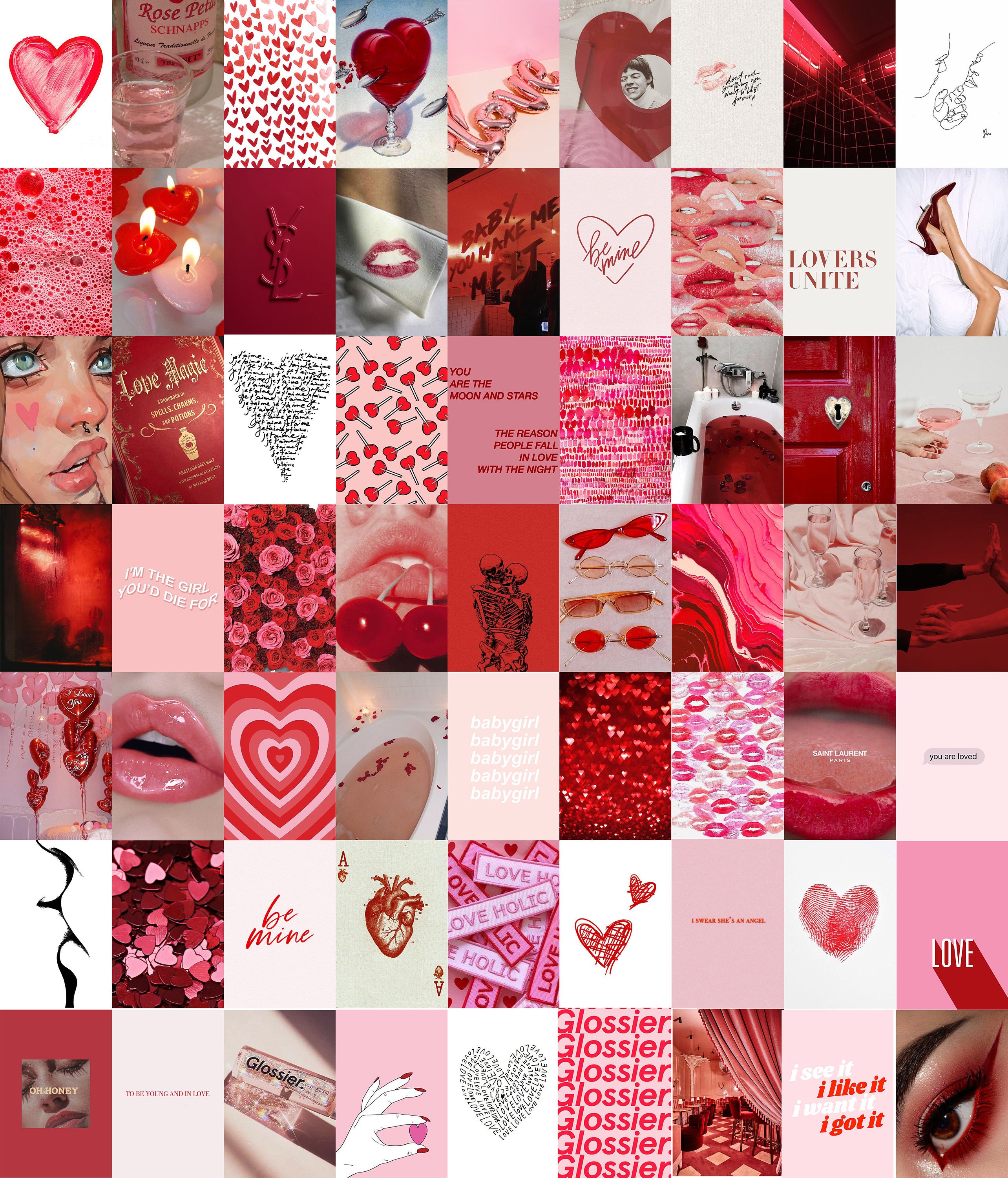 Red Valentine Collage Wallpapers Wallpaper Cave