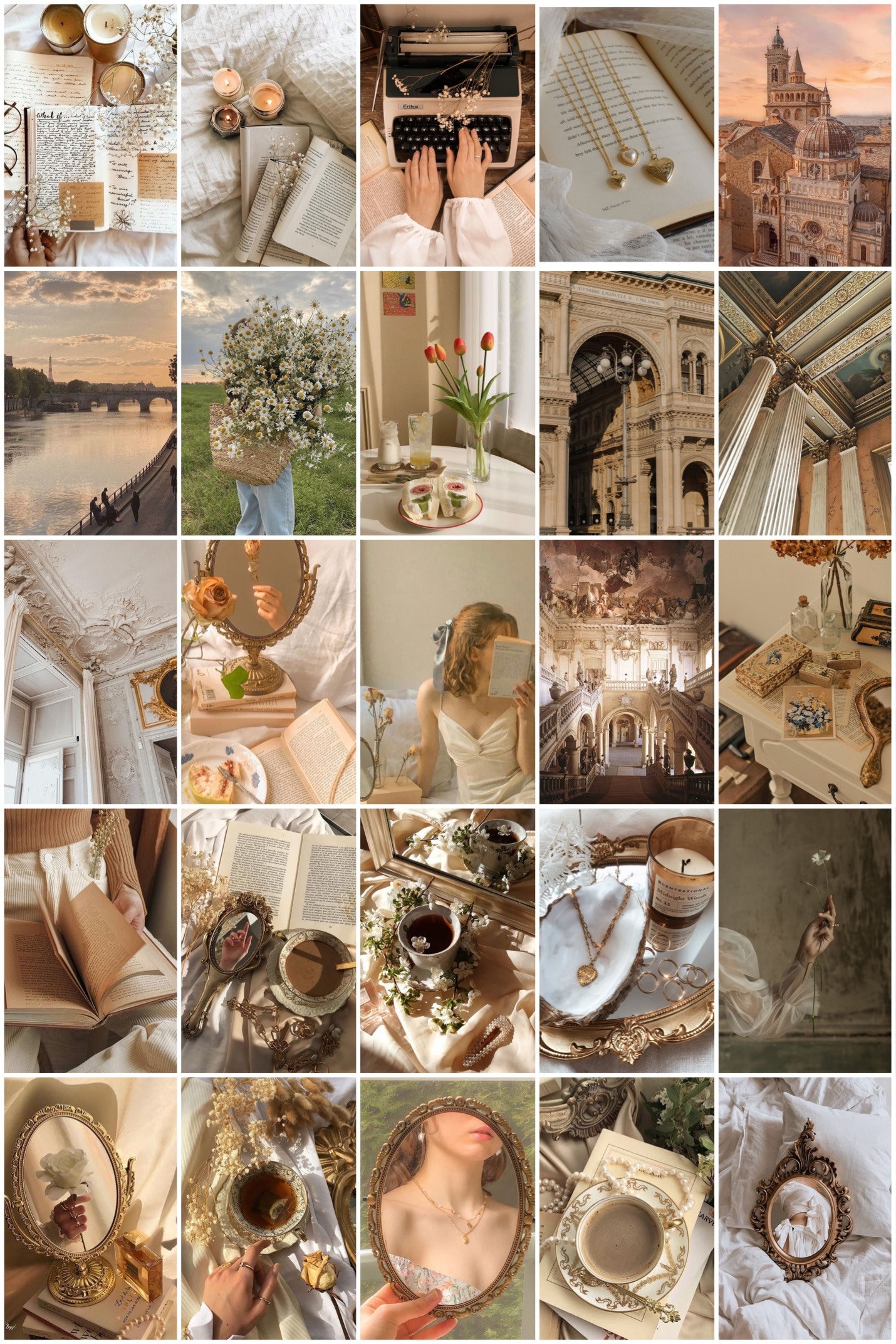 Light Academia Aesthetic Room Decor Photo Wall Collage Light