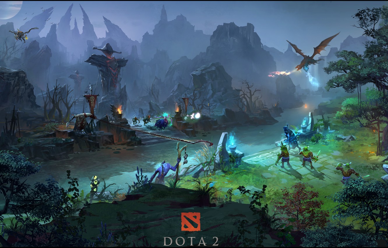 Wallpaper Drow Ranger, Pudge, Death Prophet, Jakiro image for desktop, section игры