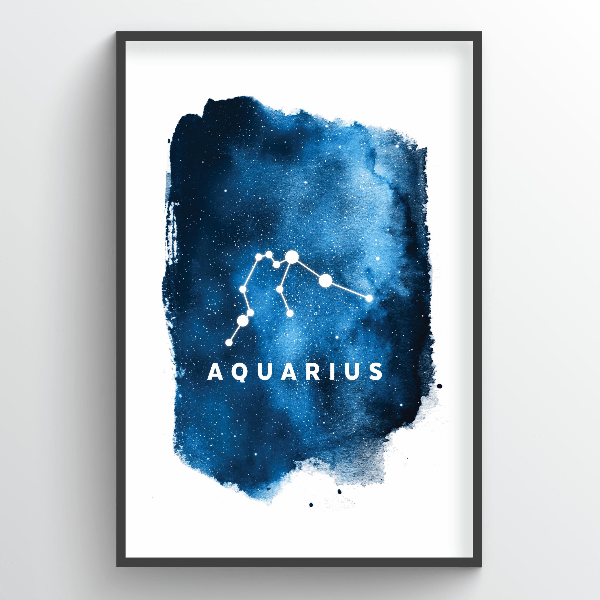Aquarius Virgo Zodiac Signs Art Color Constellations Two Design
