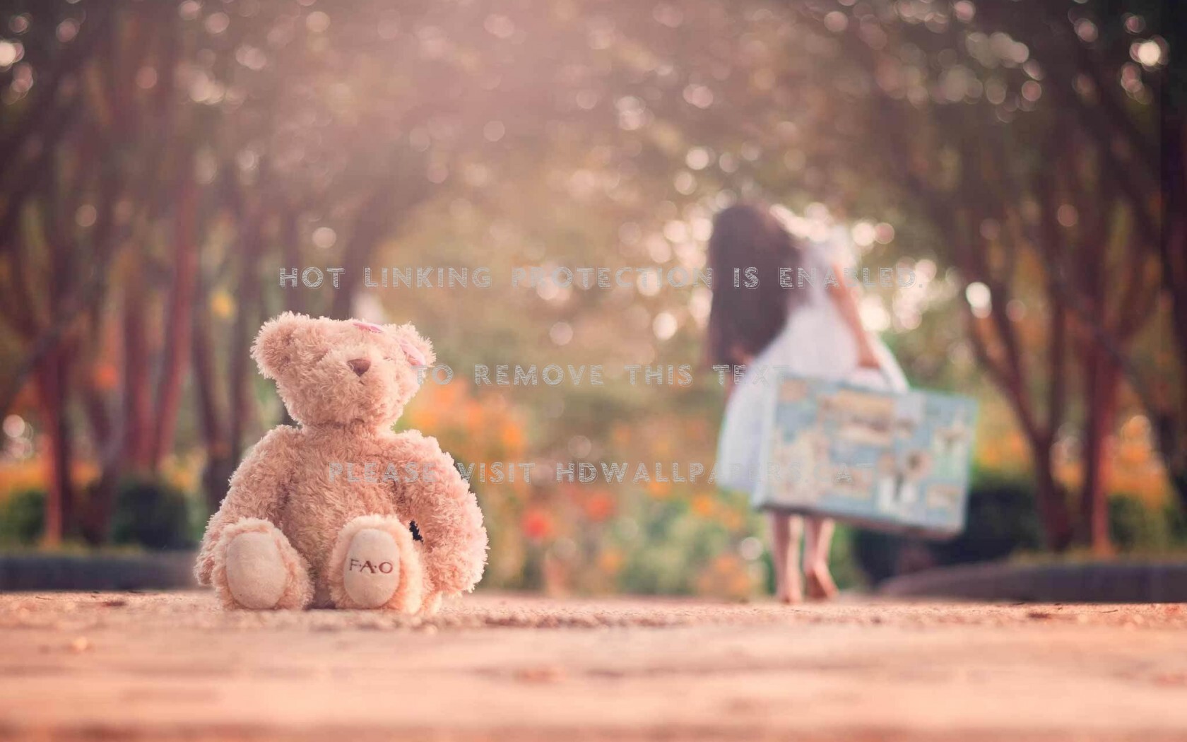 sad girl with teddy bear wallpaper