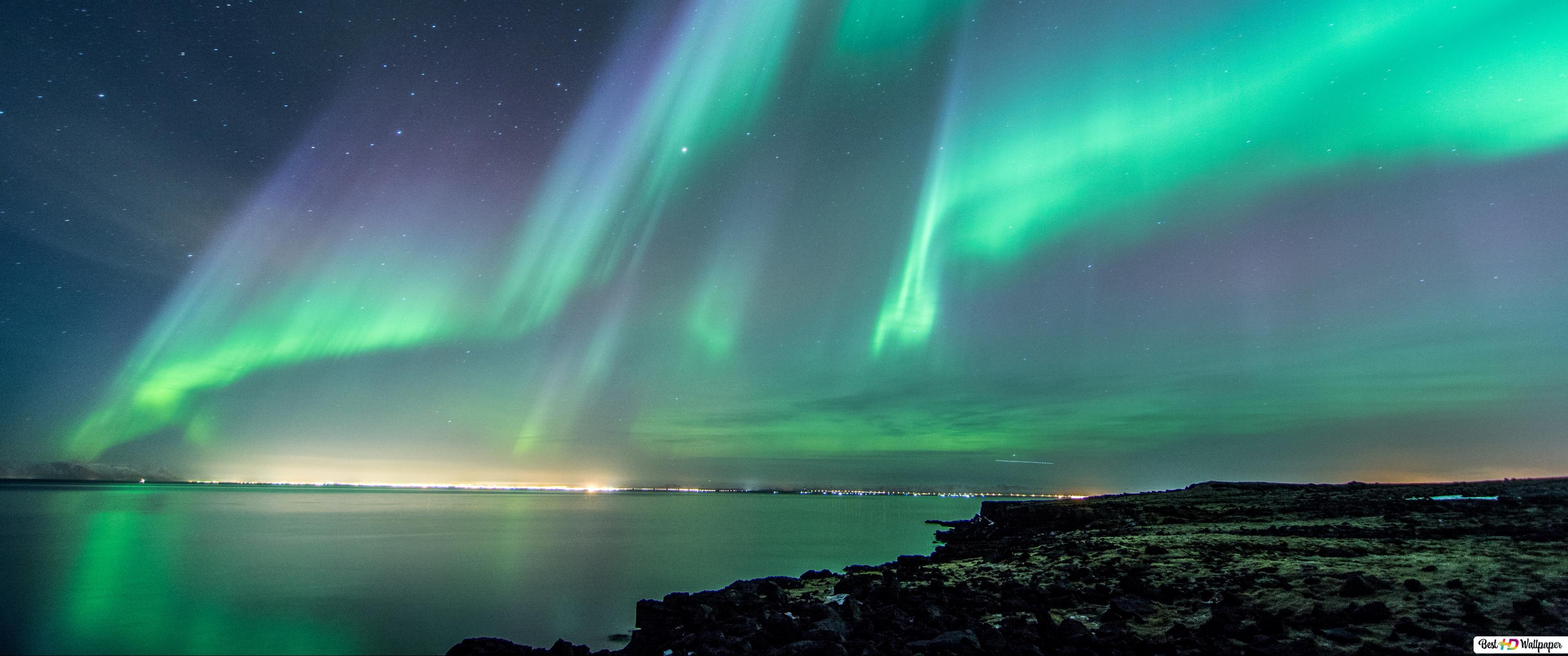 Aurora borealis in night sky HD wallpaper download & Sky wallpaper