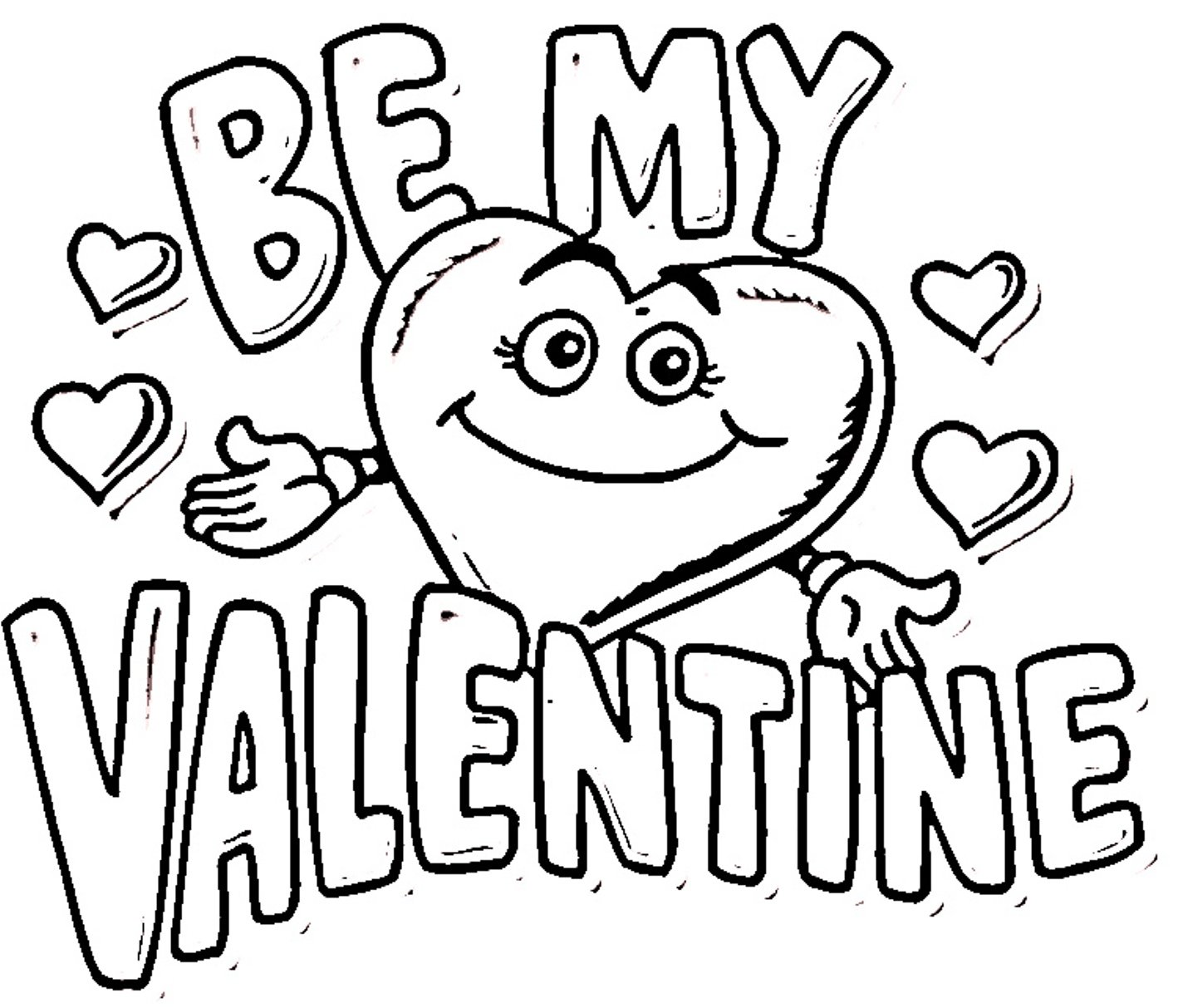 Valentines Day Clipart Image Black And White HD Photo