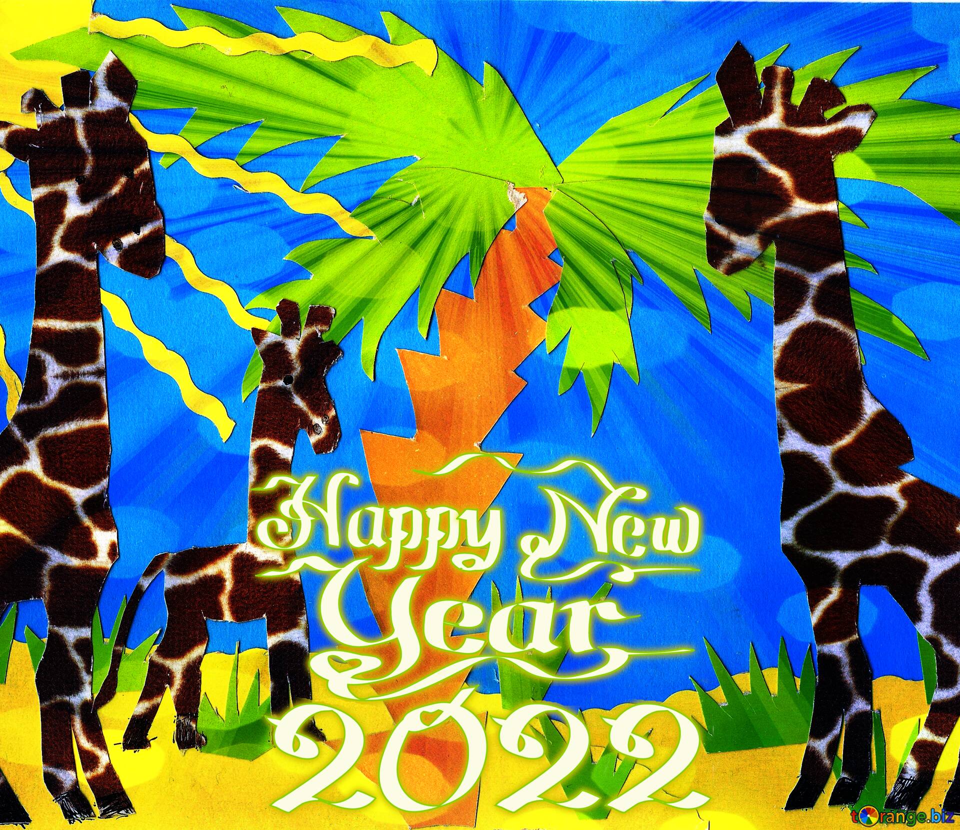 Download Free Picture Happy New Year 2022 Giraffe Card On CC BY License Free Image Stock TOrange.biz Fx №179739