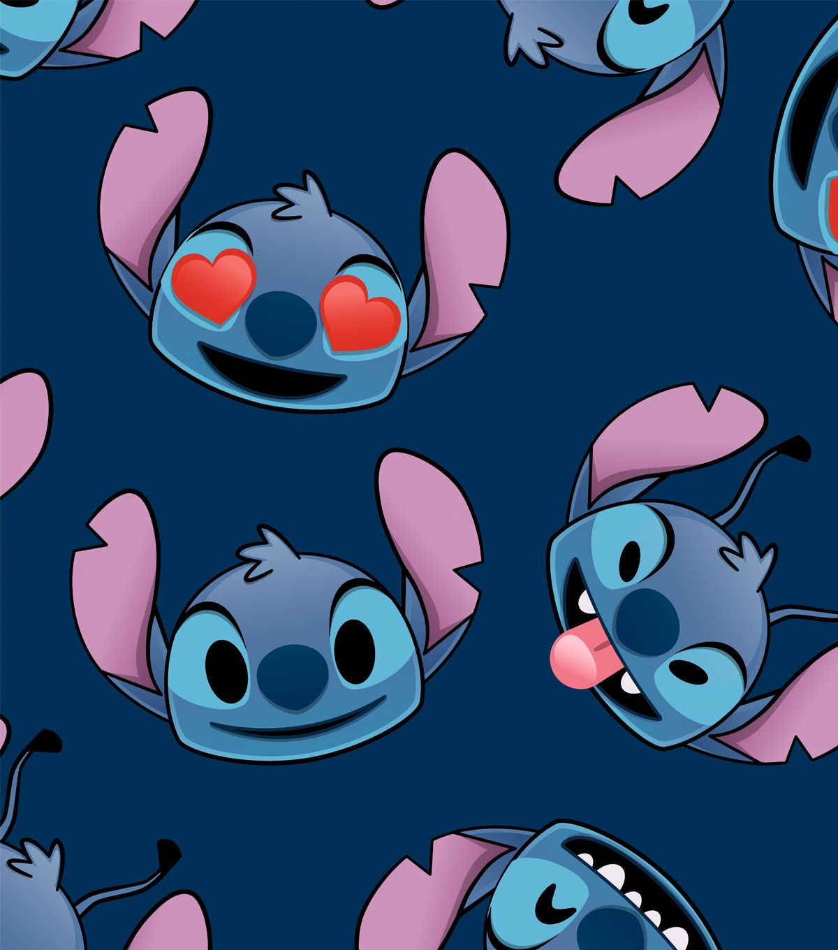 Disney Lilo & Stitch Fleece Fabric Stitch Emoji Faces. JOANN. Lilo and stitch, Stitch drawing, Cute stitch
