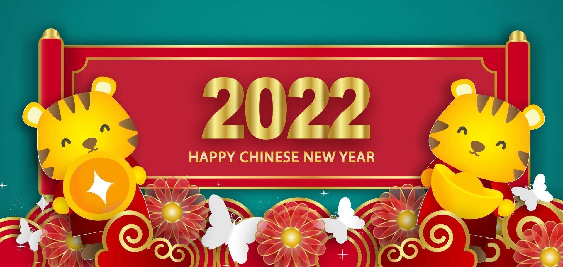 Chinese new year 2022 year of the tiger banner
