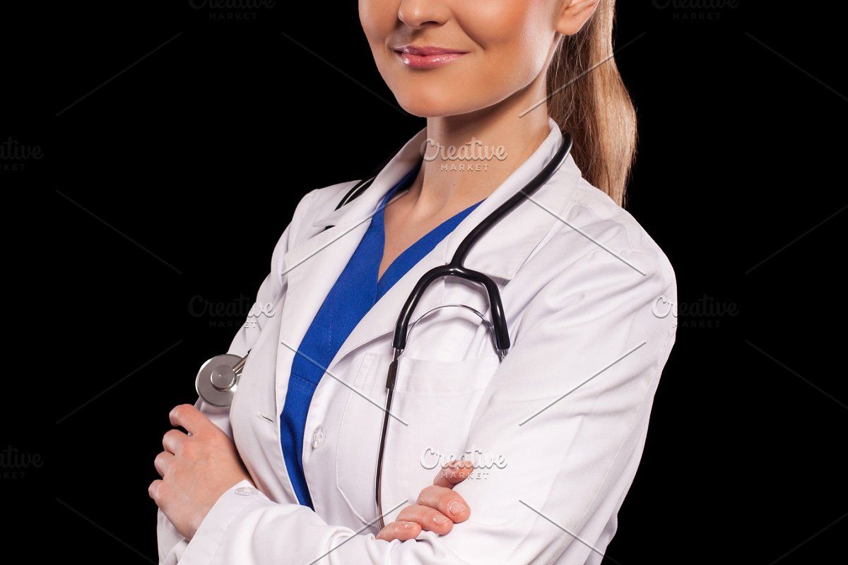 Lady doctor with stathoscope featuring doctor, young, and nurse. Lady, Women, Doctor