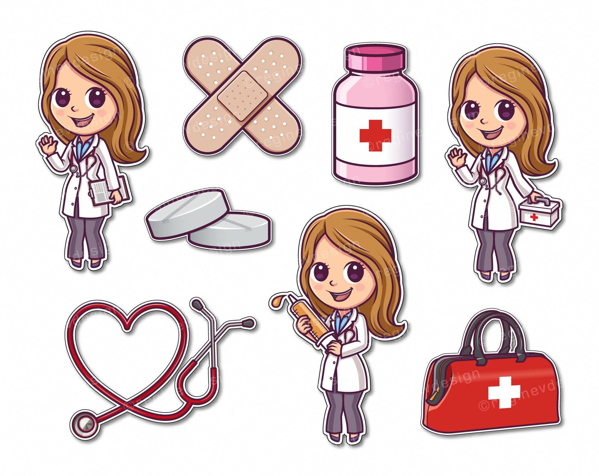 Cute Doctor Clipart Hospital Female Girl Medicine Doctor.