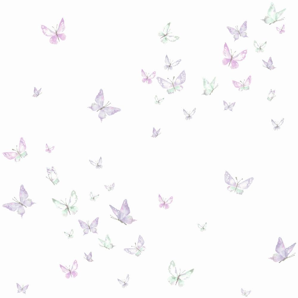 York Wallcoverings Watercolor Butterflies Spray and Stick Wallpaper (Covers 56 sq. ft.)-KI0525 Home Depot