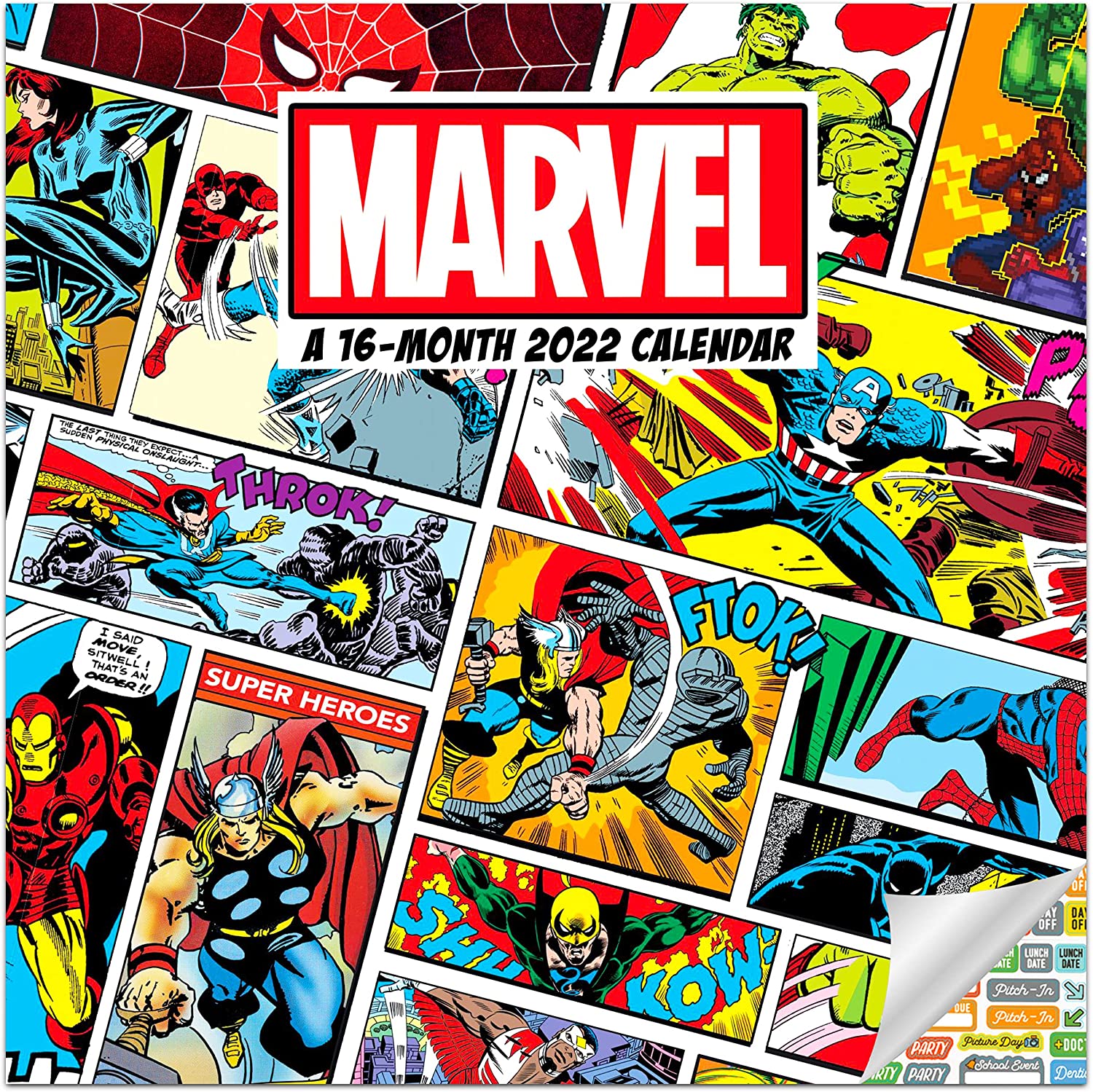 Amazon.com, Marvel Avengers Comics Calendar 2022 - Deluxe 2022 Marvel Comics Wall Calendar Bundle with Over 100 Calendar Stickers (MCU Gifts, Office Supplies), Office Products