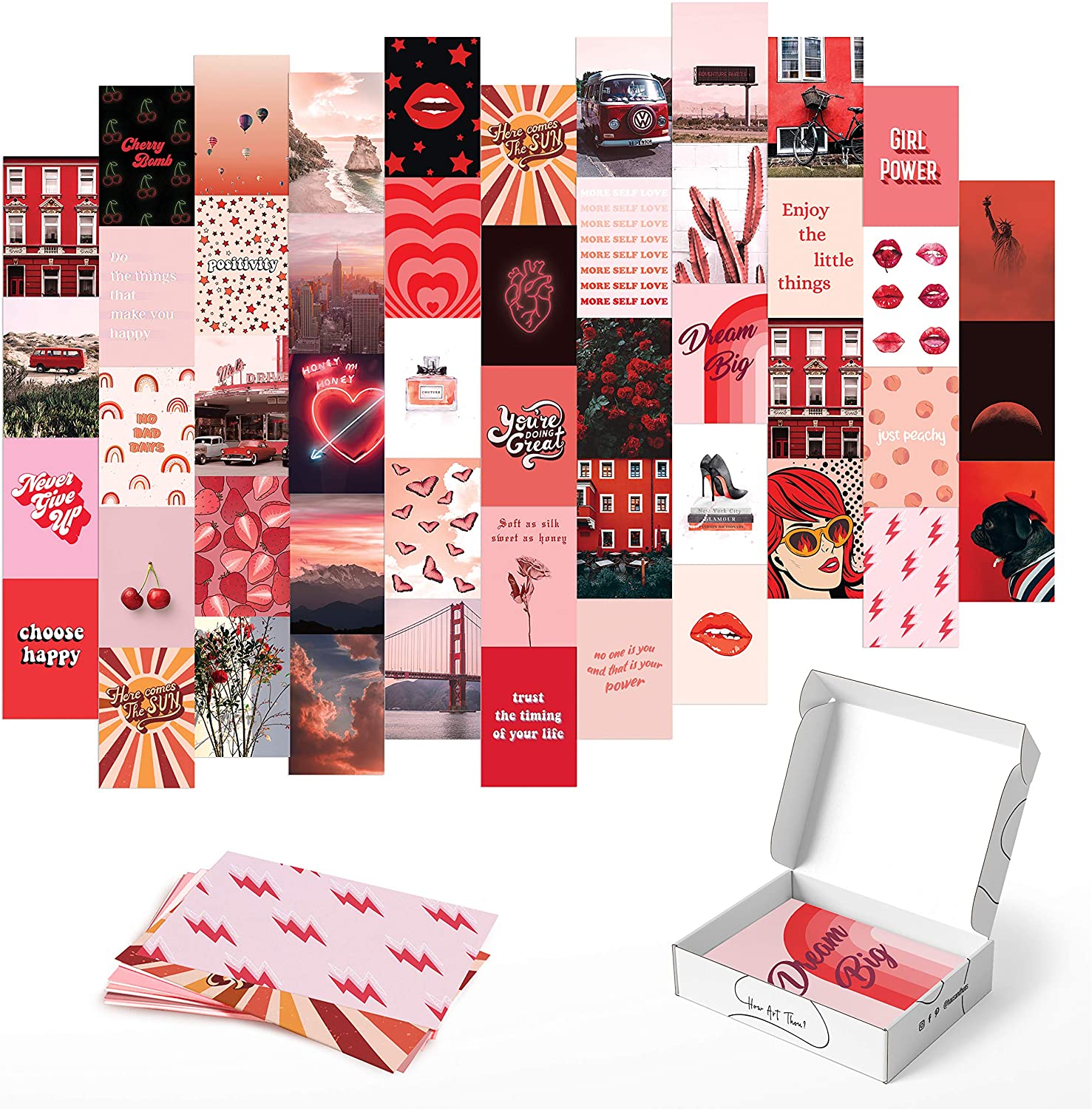 Photo Collage Kit for Wall Aesthetic Decor Haus and Hues. Red Posters for Room Aesthetic, Red Wall Collage Kit, Aesthetic Wall Collage Kit Red Room Decor Prints, VCSO
