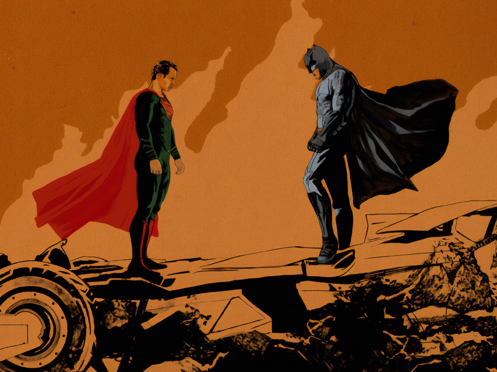 Wallpaper 4k Batman And Superman Face Off Wallpaper