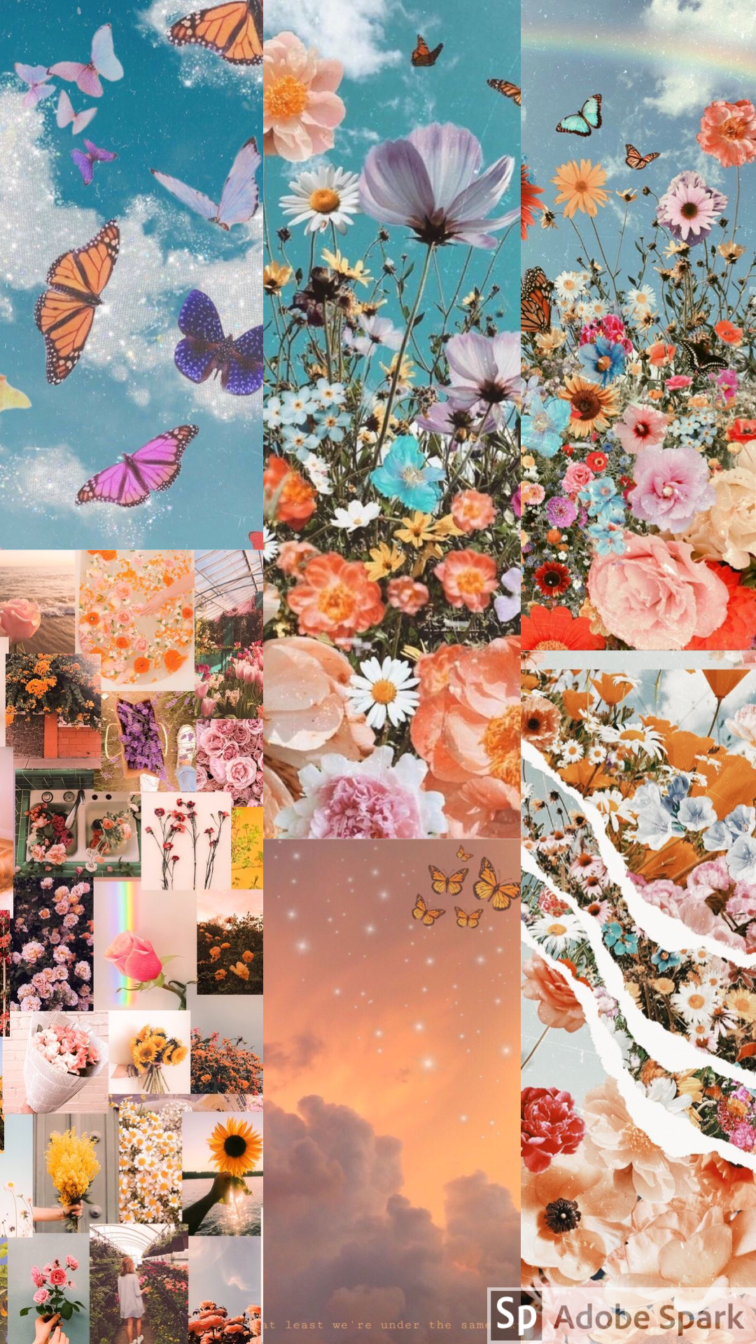 Aesthetic butterfly flower wallpaper. Abstract art wallpaper, iPhone wallpaper tumblr aesthetic, Aesthetic iphone wallpaper