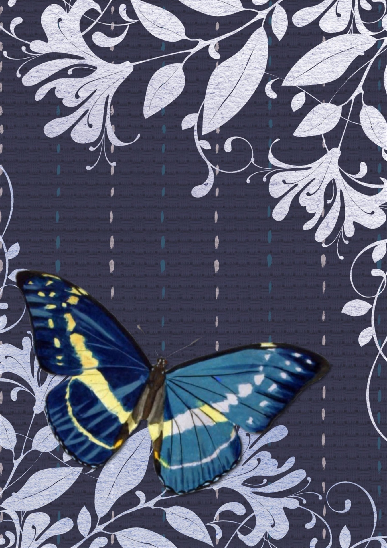 Butterfly Blue Collage Background Free Domain Picture