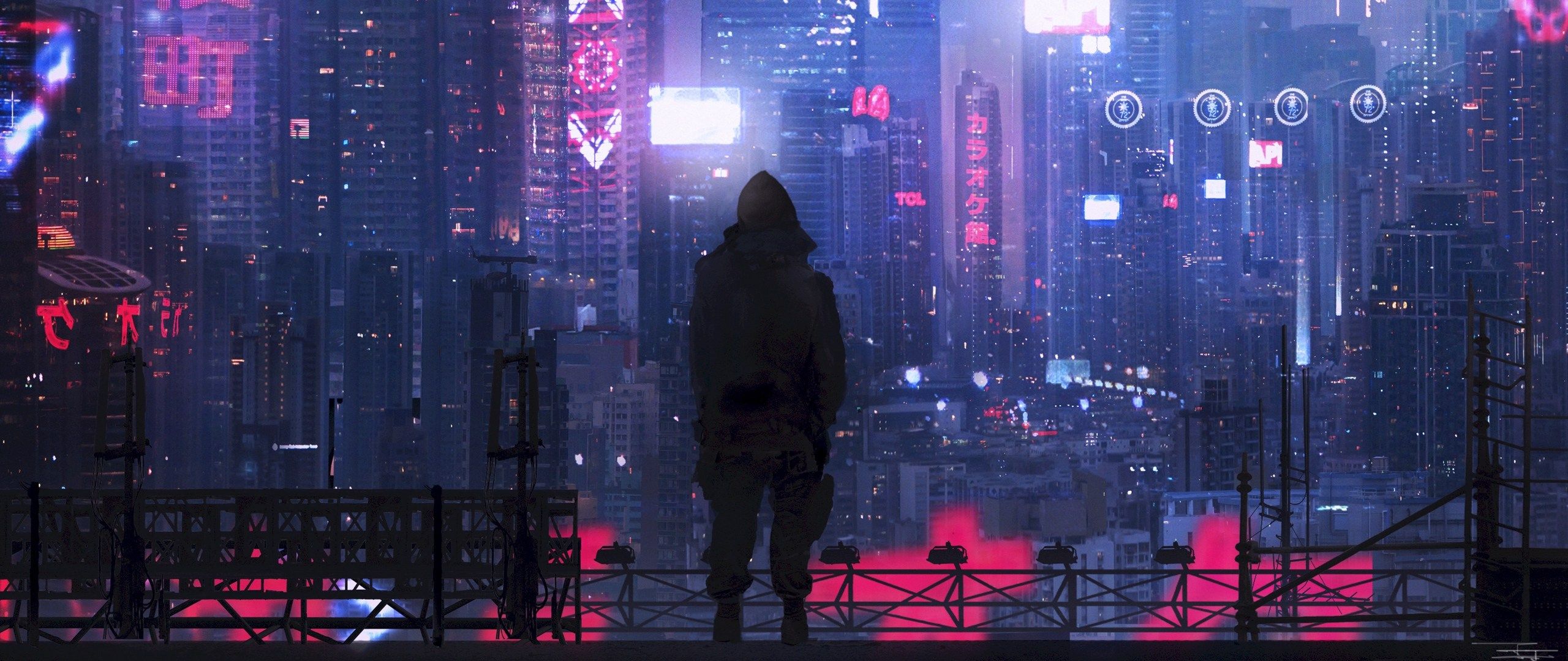 Cyberpunk Dual Screen Wallpaper Free Cyberpunk Dual Screen Background